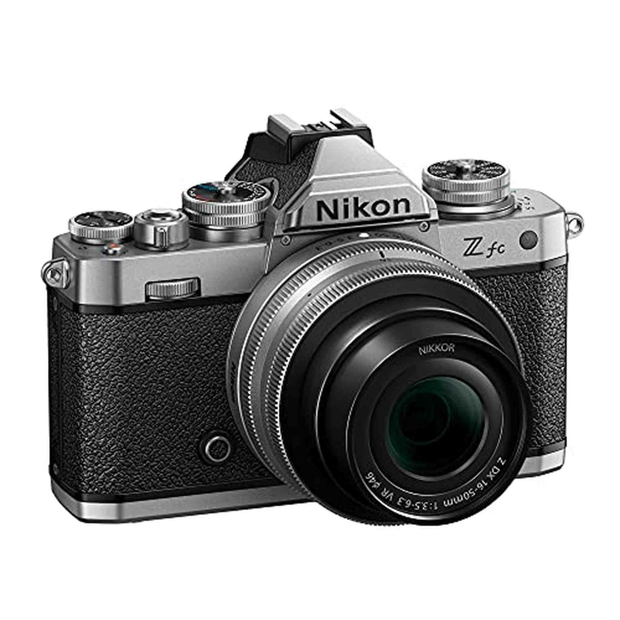 Nikon Z fc DX-Format Mirrorless Camera Body w/NIKKOR Z DX 16-50mm f/3.5-6.3 VR - Silver International Model Nikon