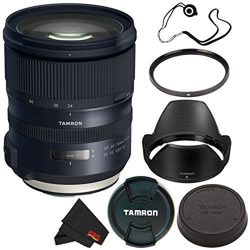 6Ave Tamron SP 24-70mm f/2.8 Di VC USD G2 Lens Canon EF (International Model) + 82mm UV Filter + Lens Cap Keeper + Micro