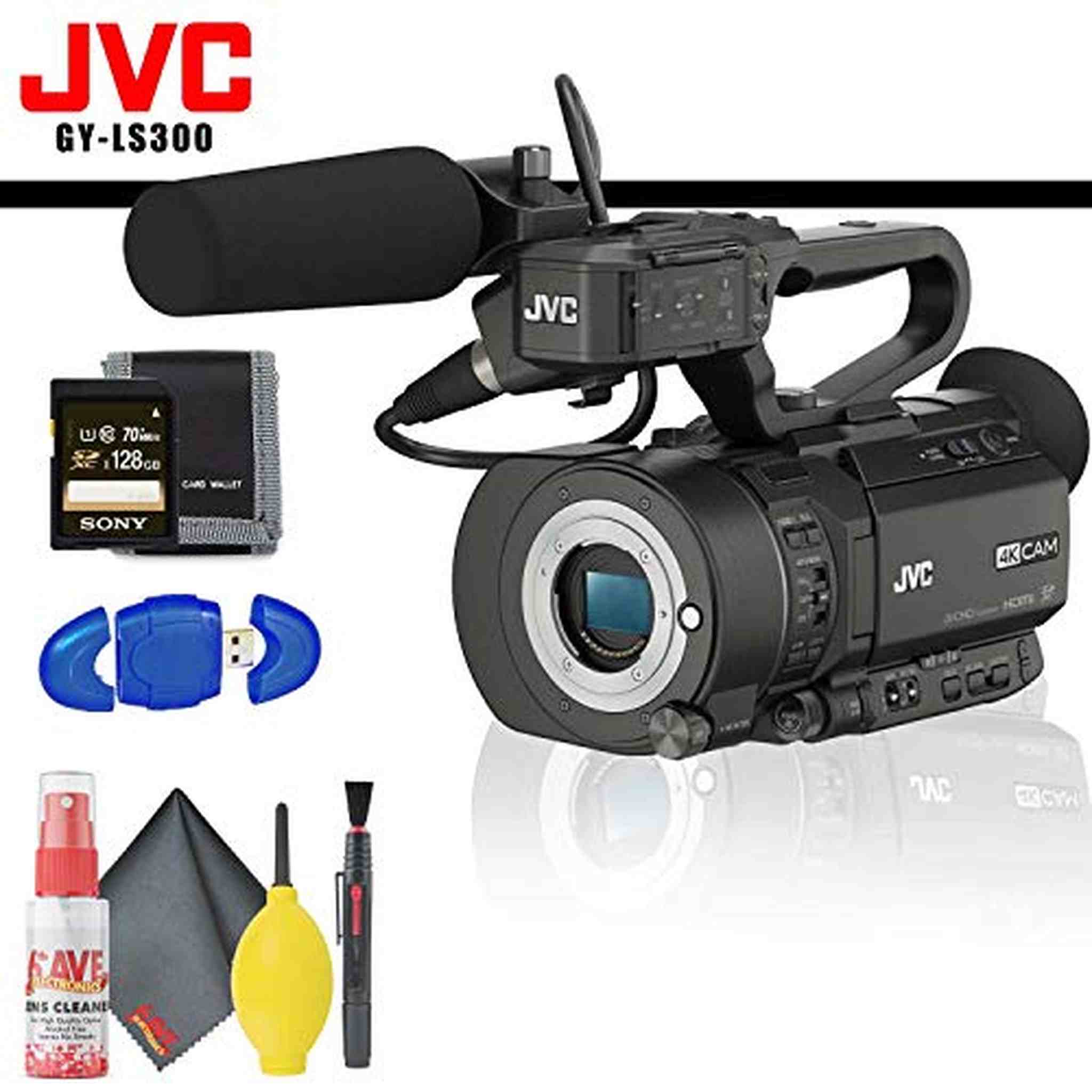 JVC 4KCAM Handheld S35mm Camcorder Body Only + Memory Card Kit + Cleaning Kit JVC