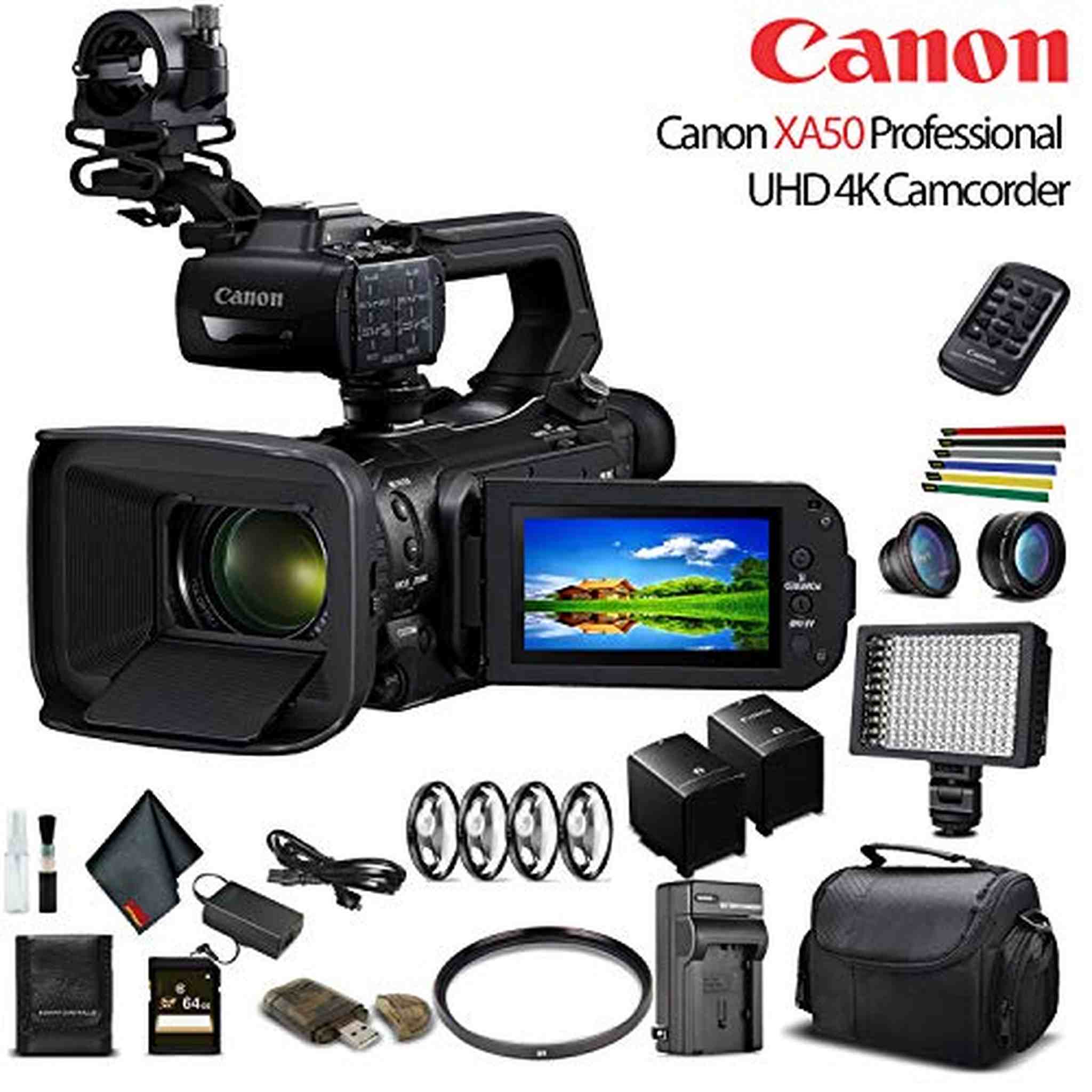 Canon XA50 Professional UHD 4K Camcorder W/ Extra Battery - Advanced Bundle Canon