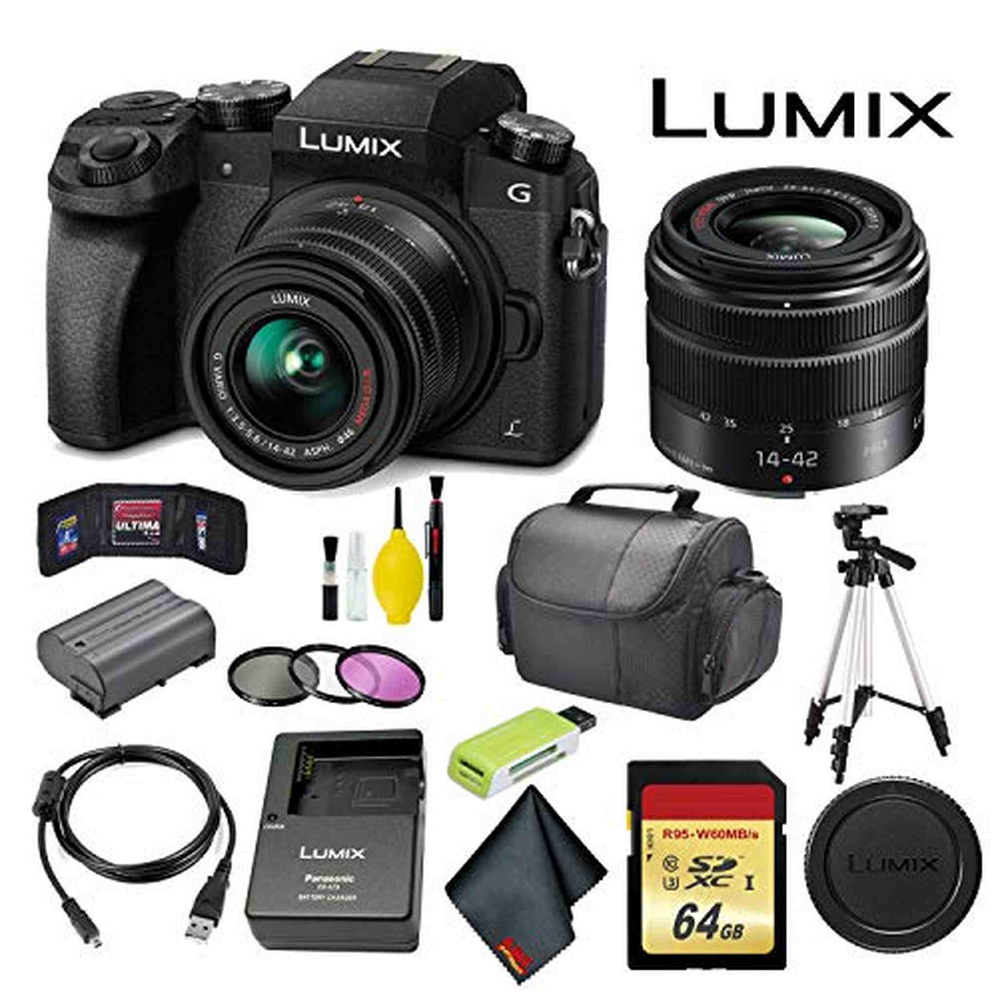 Panasonic Lumix DMC-G7 Mirrorless Micro Four Thirds Digital Camera with 14-42mm Lens Master Bundle Panasonic