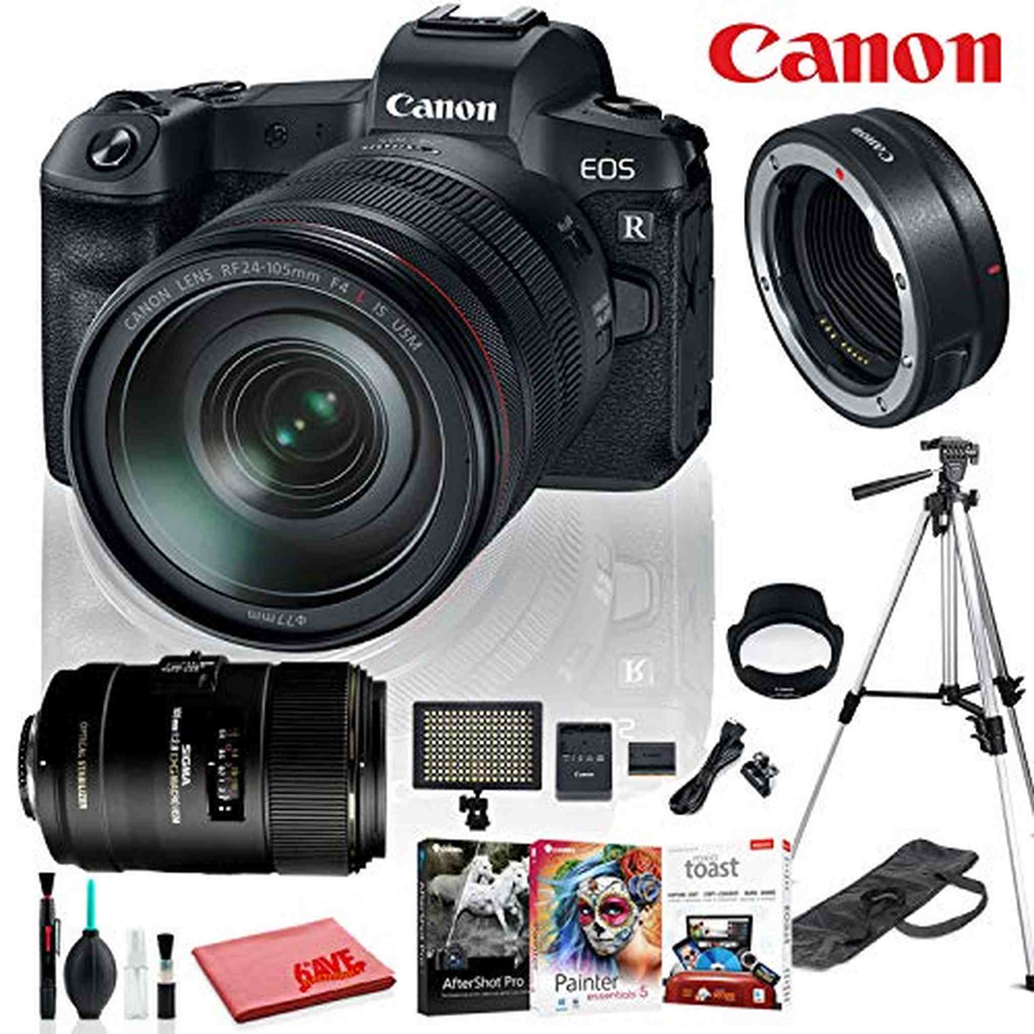 International Professional Bundle - Canon EOS RP Mirrorless Camera with with RF 24-105 F4 L is USM Lens Lens and Mount A Canon