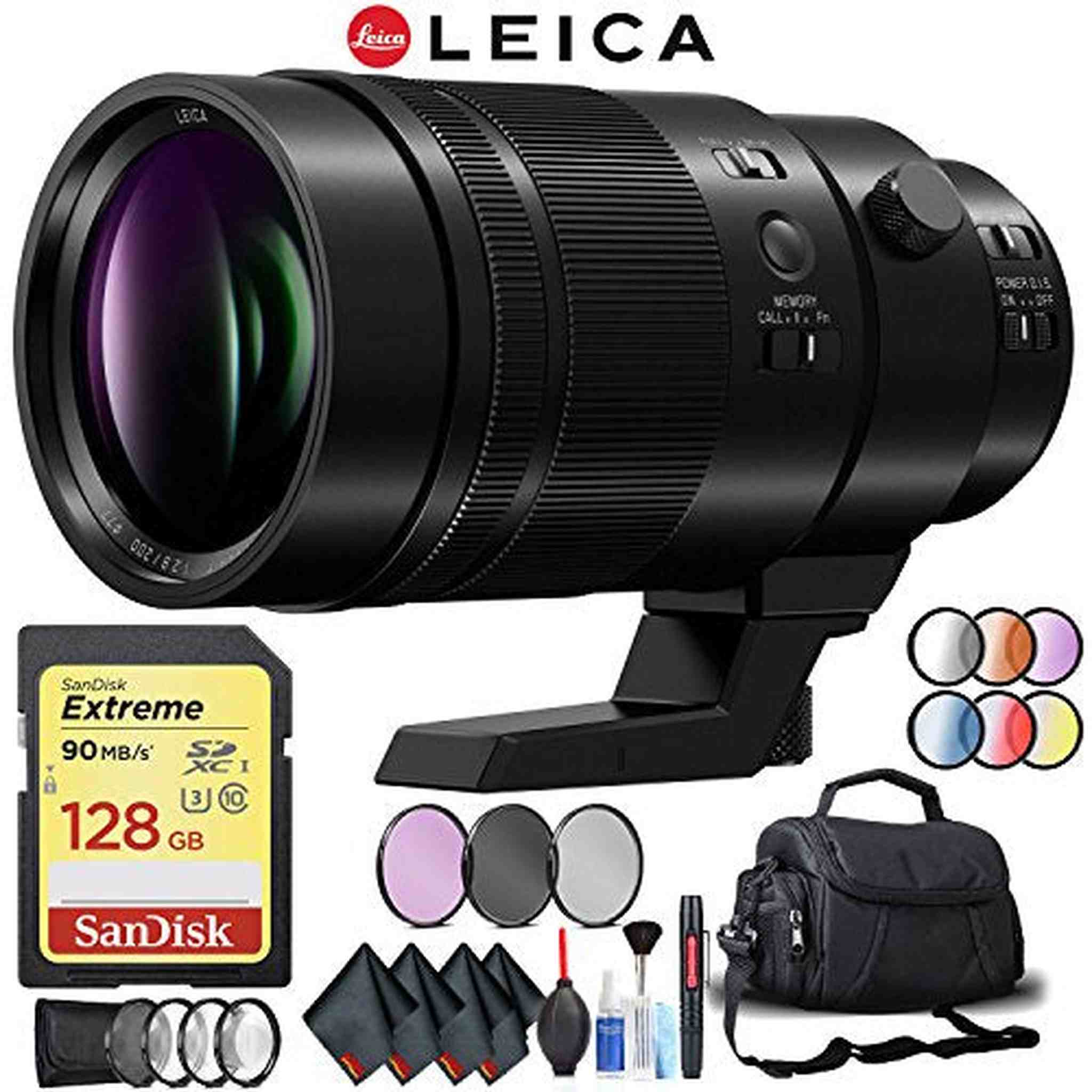 Panasonic Leica DG Elmarit 200mm f/2.8 Power O.I.S. Lens Complete Accessory Kit with Corel Photo Essentials Software Bundle Leica