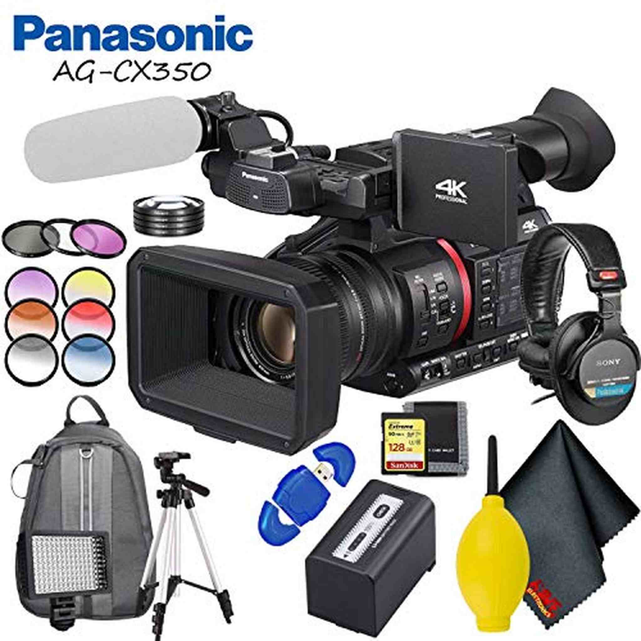 Panasonic AG-CX350 4K Camcorder Fully Loaded Accessory Bundle Panasonic