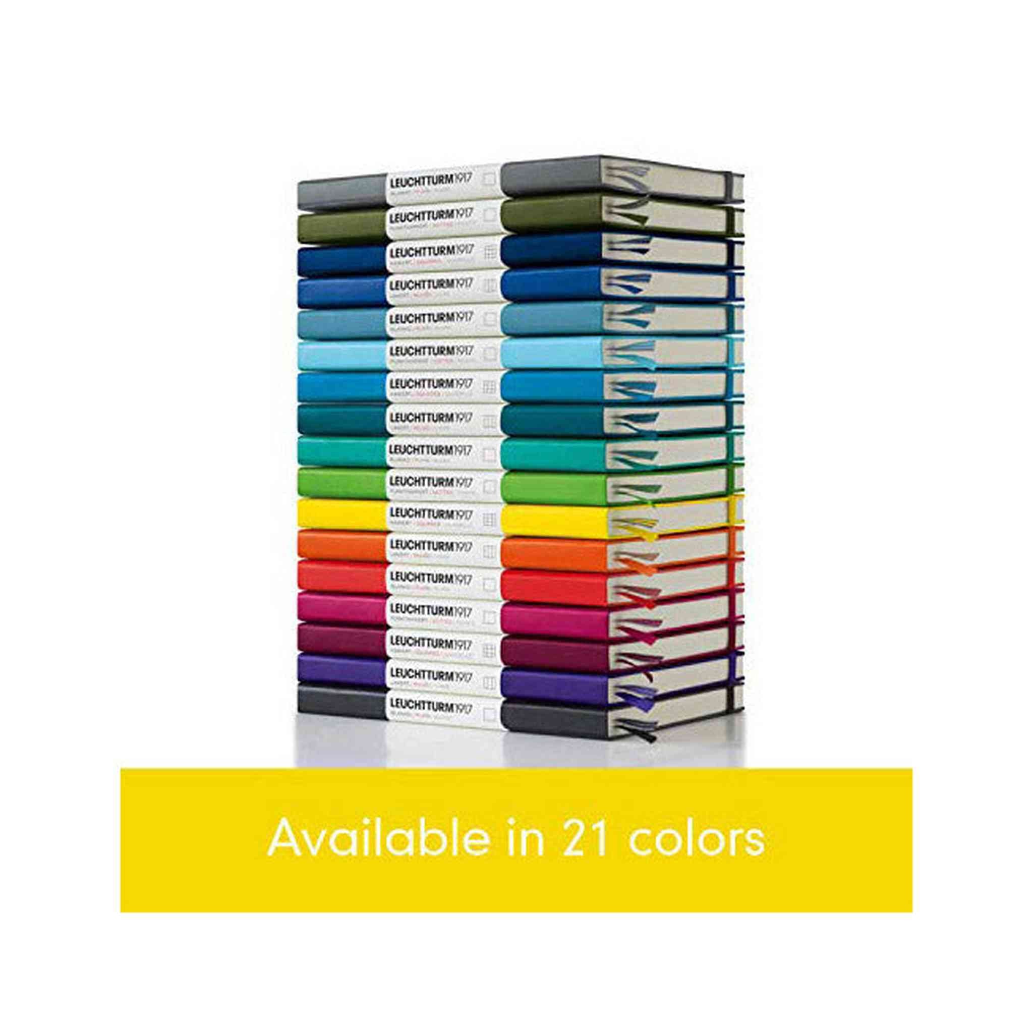 LEUCHTTURM1917 - Medium A5 Squared Hardcover Notebook Lemon - 251 Numbered Pages Leuchtturm