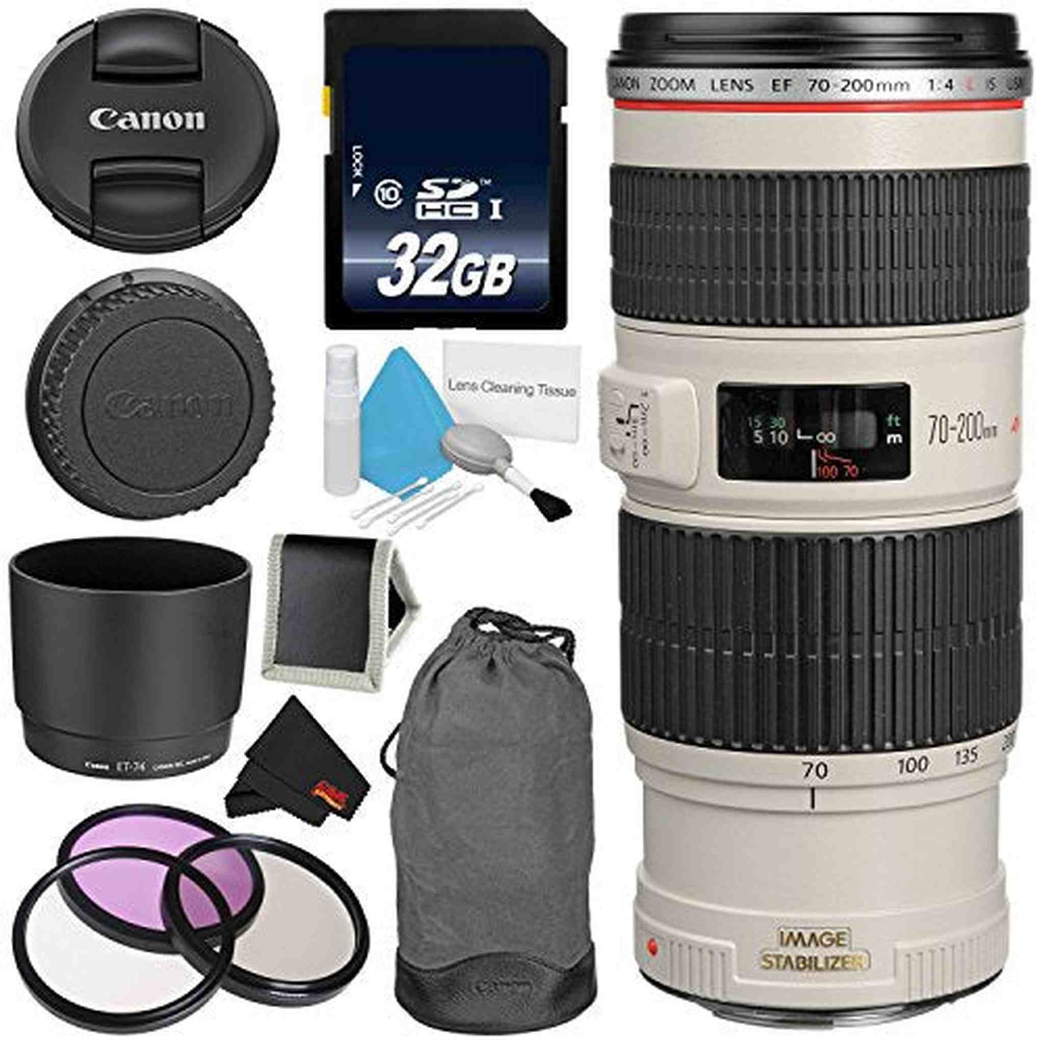 Canon EF 70-200mm f/4L IS USM Telephoto Zoom Lens Bundle for Canon SLR Digital Cameras Intl Model - Advanced Canon