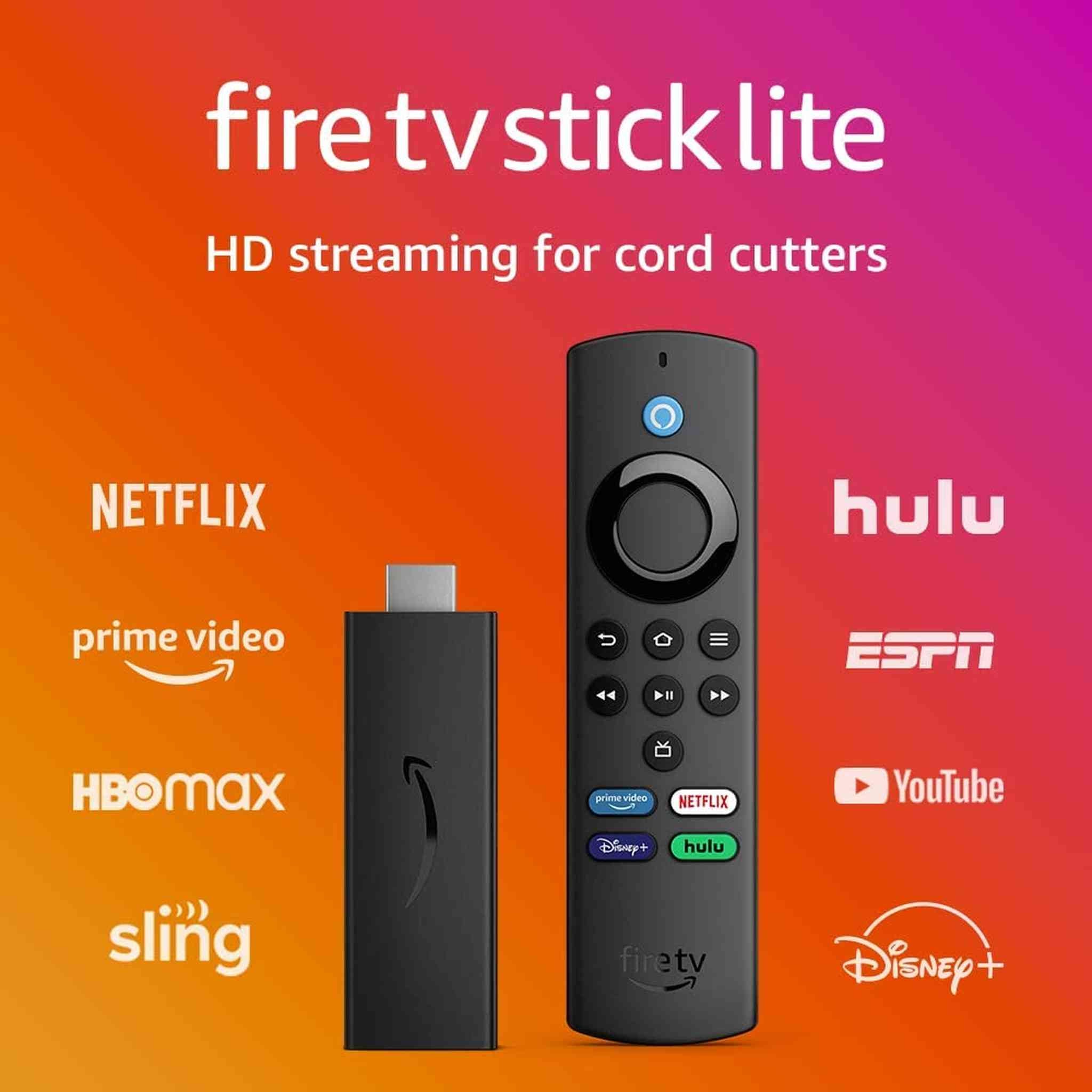 Fire TV Stick Lite with latest Alexa Voice Remote Lite no TV controls , HD streaming device Amazon