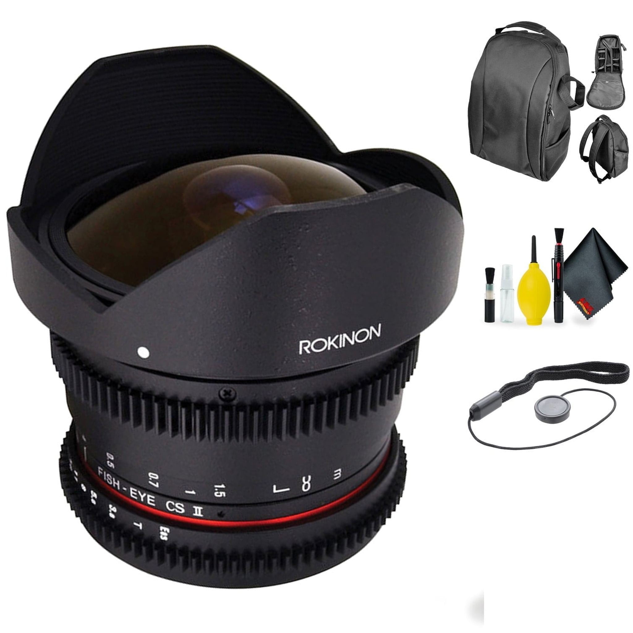 ROKINON 8MM T/3.8 CINE HD Nikon + Deluxe Lens Cleaning Kit Bundle Rokinon