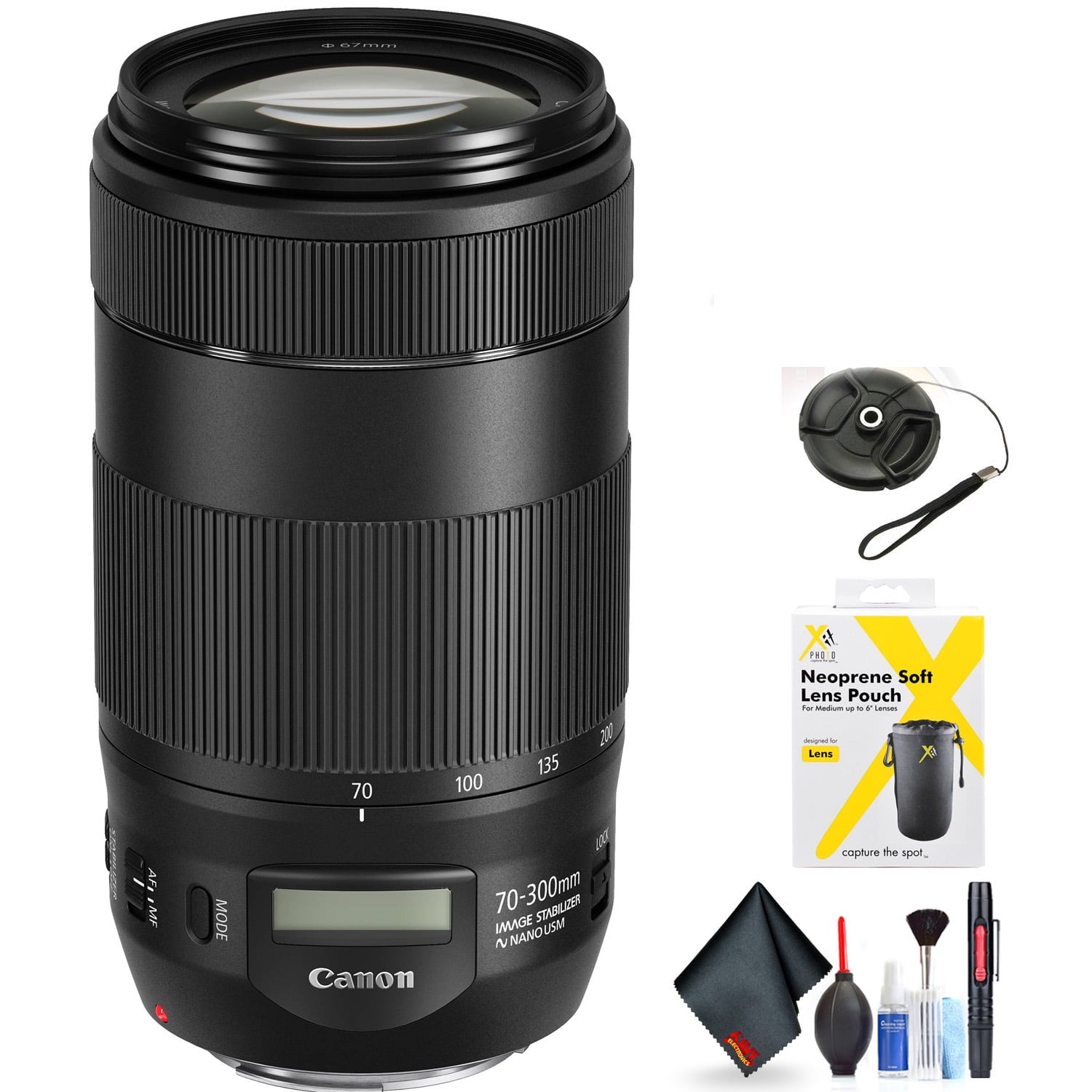 Canon EF 70-300mm f/4-5.6 is II USM Lens for Canon EF Mount + Accessories (International Model with 2 Year Warranty)