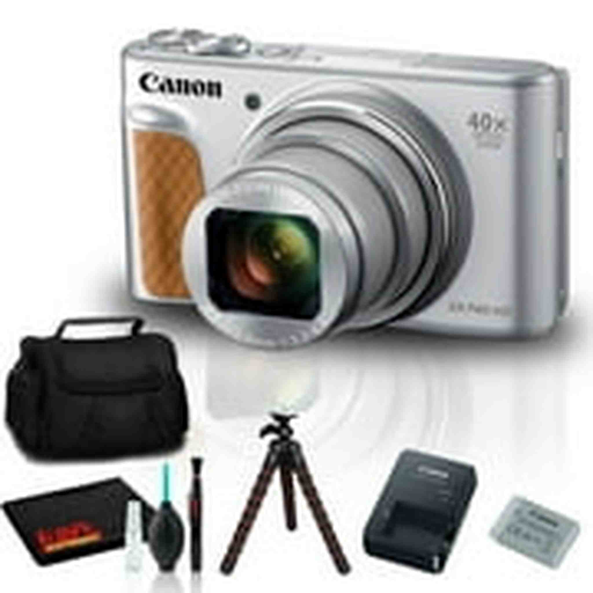 Canon PowerShot SX740 HS Digital Camera Silver Includes Carry Case and Tripod Bundle Canon