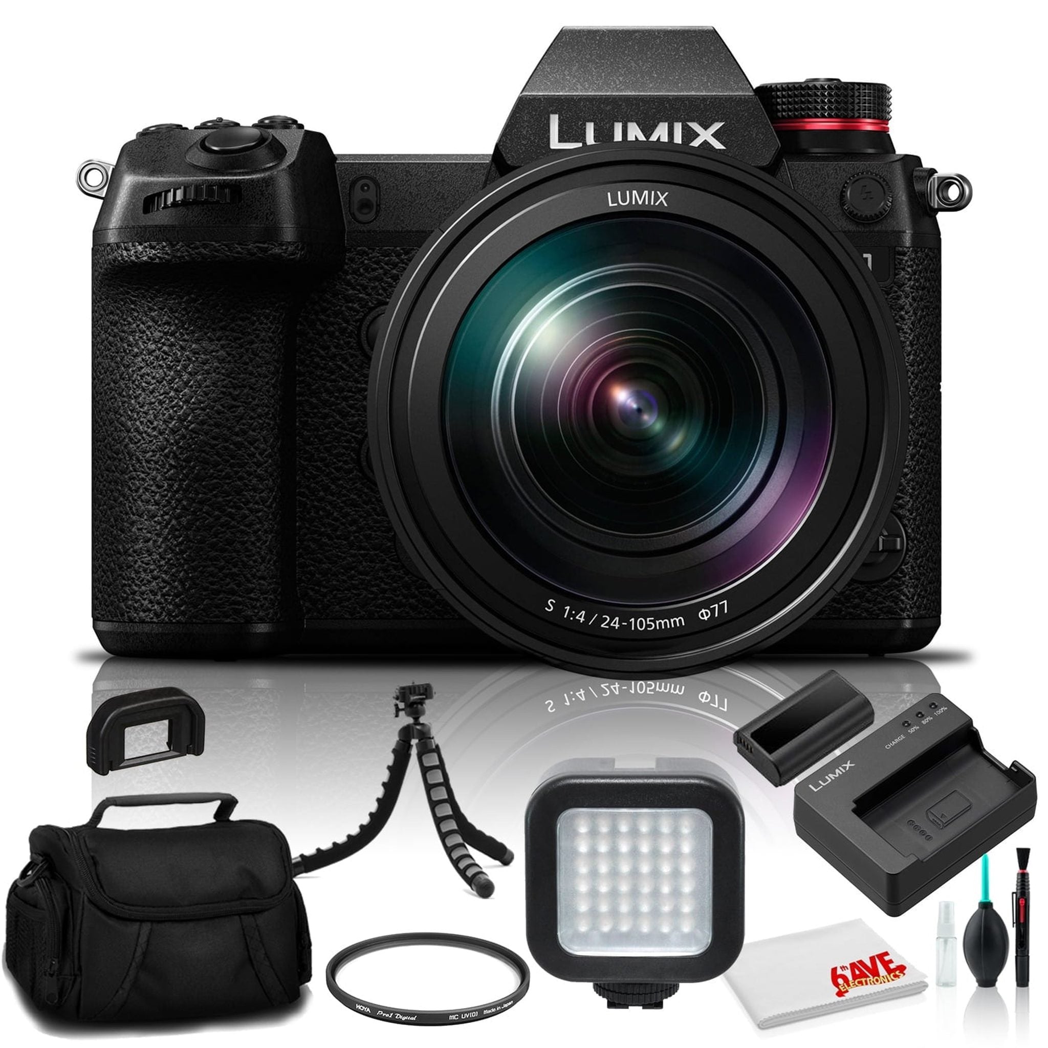 Panasonic Lumix DC-S1 Mirrorless Digital Camera with 24-105mm Lens DC-S1MK - Bundle - Panasonic