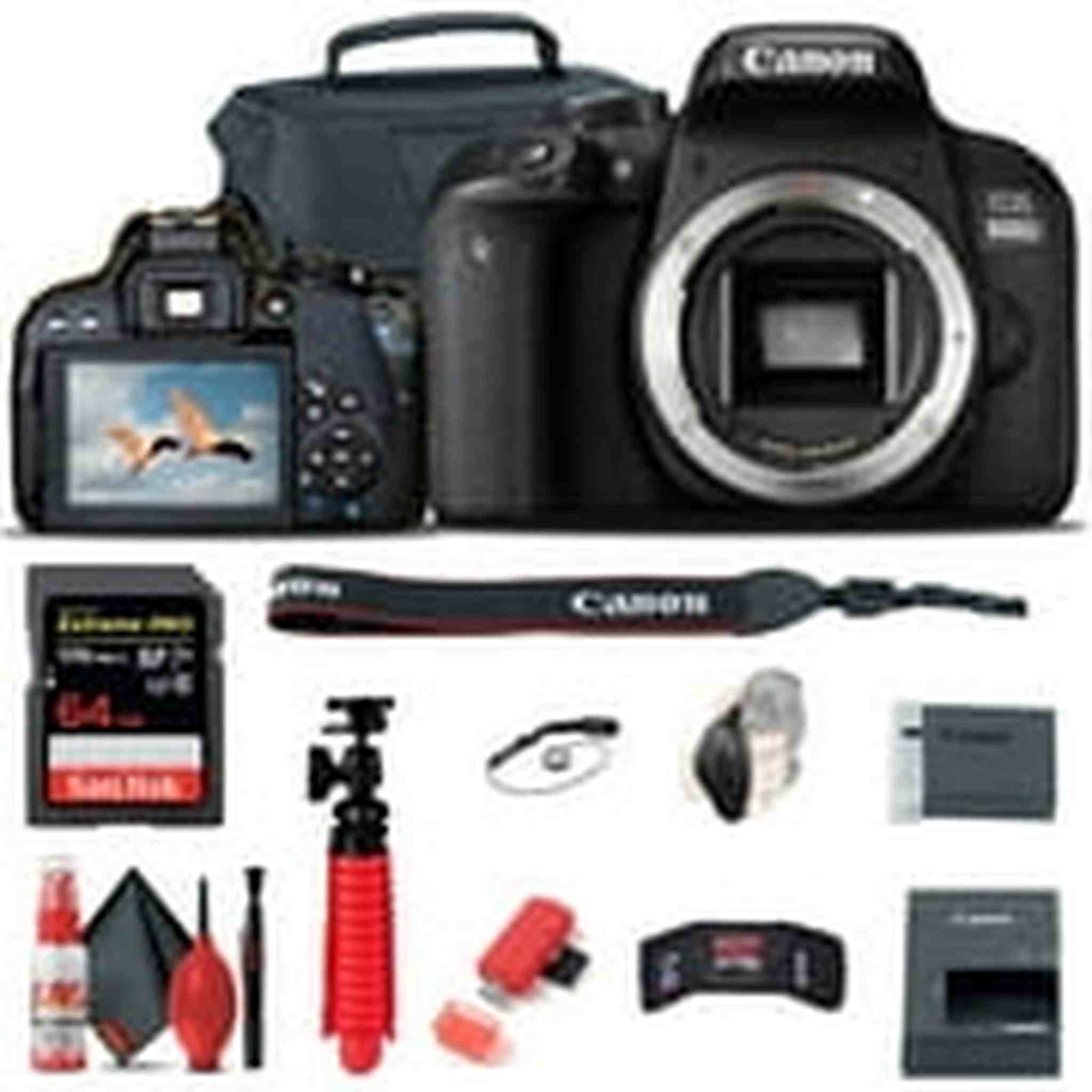 Canon EOS Rebel 800D / T7i DSLR Camera + 64GB Memory Card + Case Base Bundle Canon