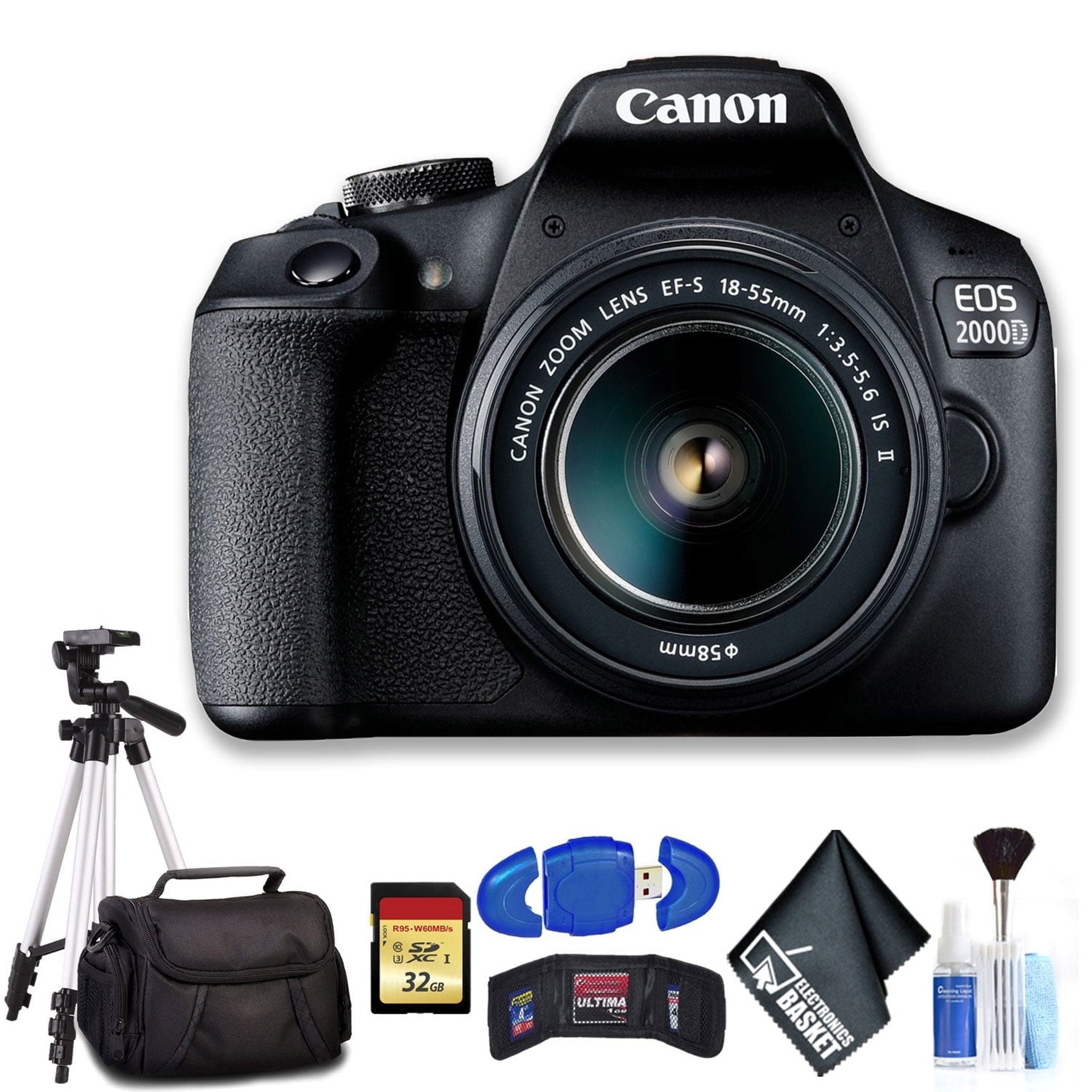 Canon EOS 2000D with EF-S 18-55mm IS II Lens Intl Model Ultimate Bundle Canon