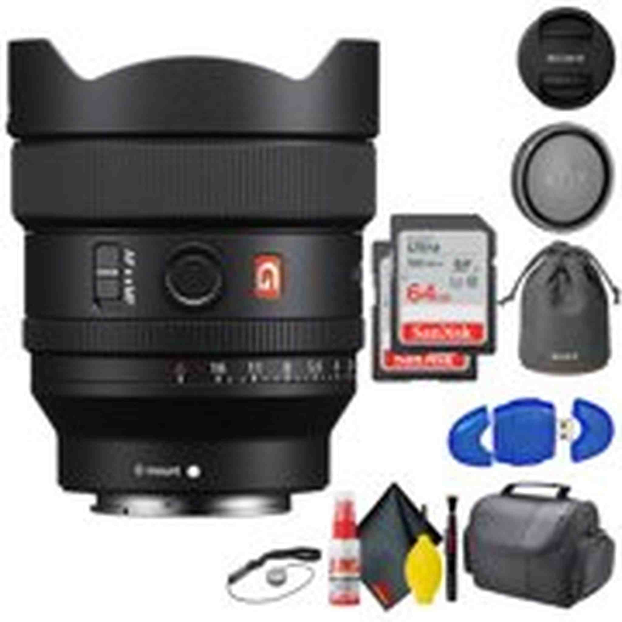 Sony FE 14mm f/1.8 GM Lens Bundle + 2 64 GB SD Cards SONY