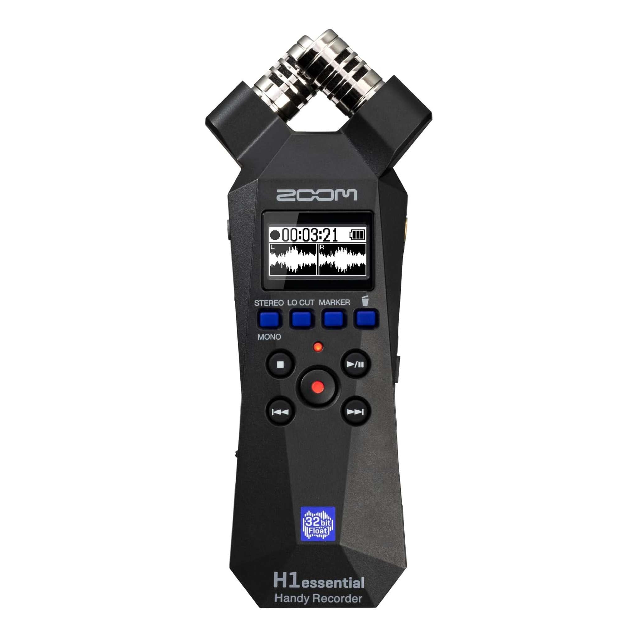 Zoom H1essential Stereo Handy Recorder 2024 Model, Essential Series with 32-Bit Float, Accessibility, X/Y Microphones, USB Microphone, Portable, for Musicians, Podcasters, Filmmakers Zoom