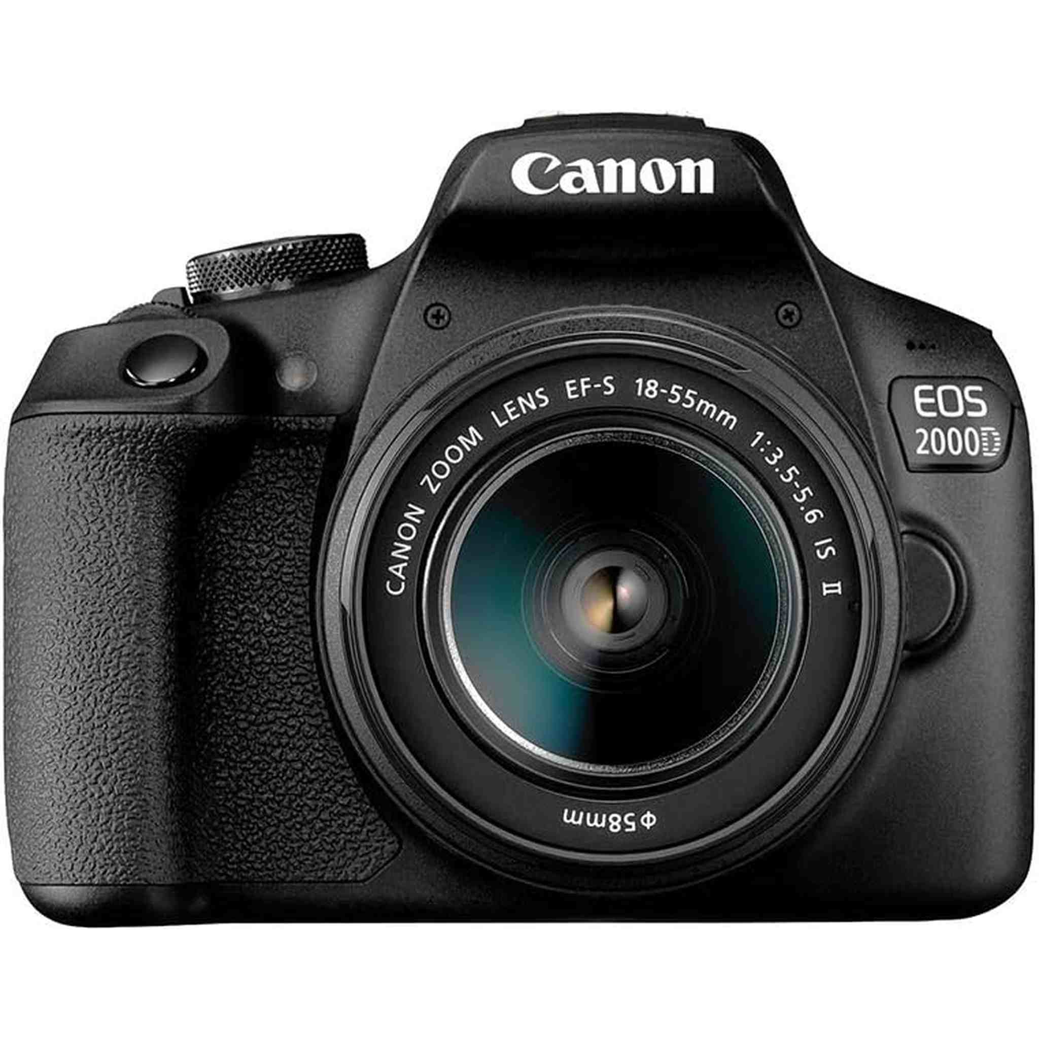 Canon EOS 2000D DSLR with EF-S 18-55mm f/3.5-5.6 IS II Lens Intl Model with 32GB Memory Kit, LED Light, Mic, and More Canon