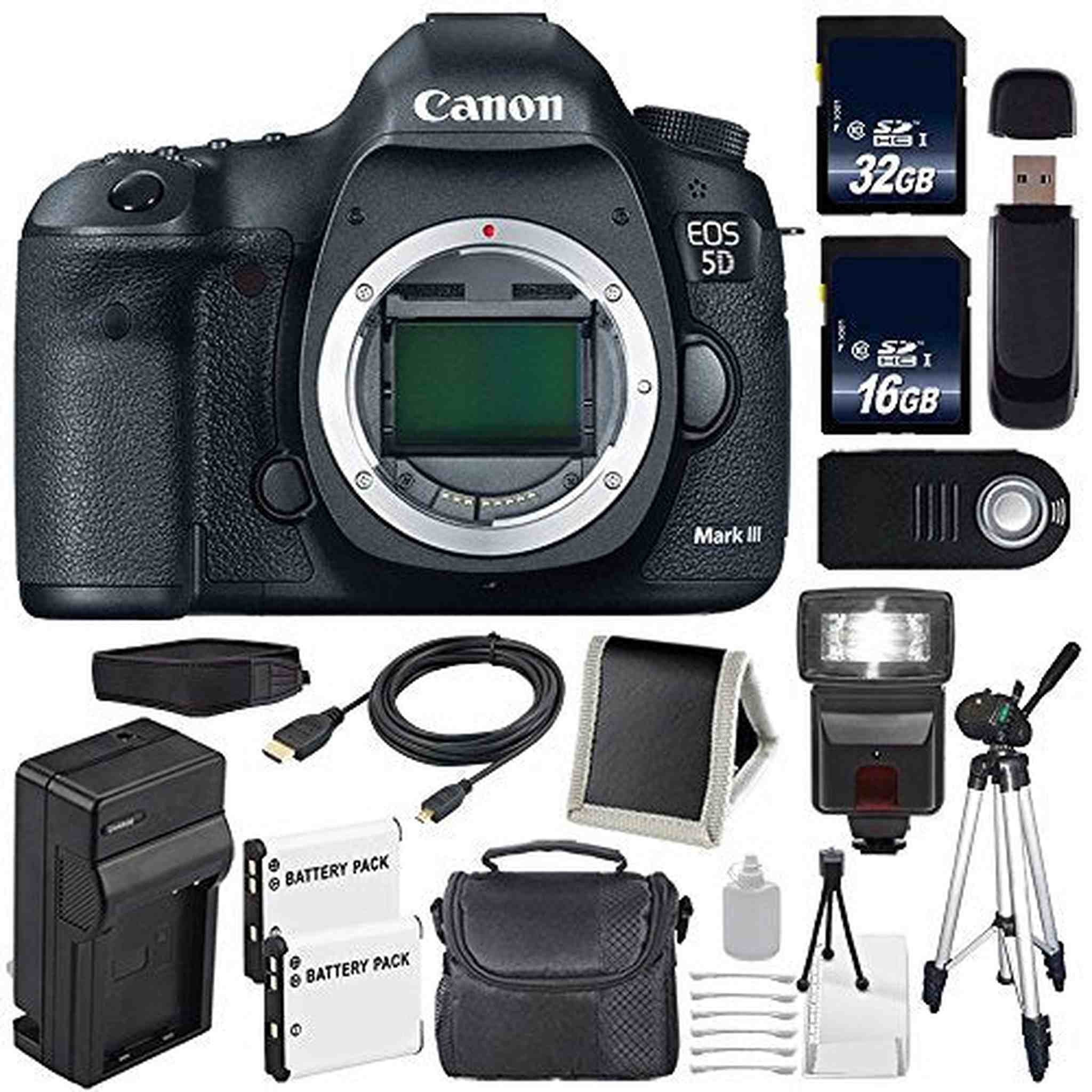 Canon EOD 5D III Digital Camera International Model + LP-E6 Battery + 32GB Card + 16GB Memory Card Ultimate Bundle Canon