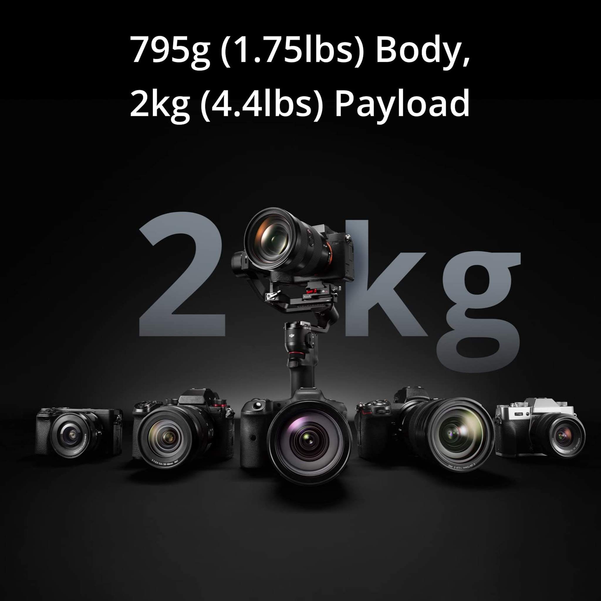 DJI RS 3 Mini, 3-Axis Mirrorless Gimbal Lightweight Stabilizer for Canon/Sony/Panasonic/Nikon/Fujifilm, 2 kg 4.4 lbs Tested Payload, Bluetooth Shutter Control, Native Vertical Shooting DJI