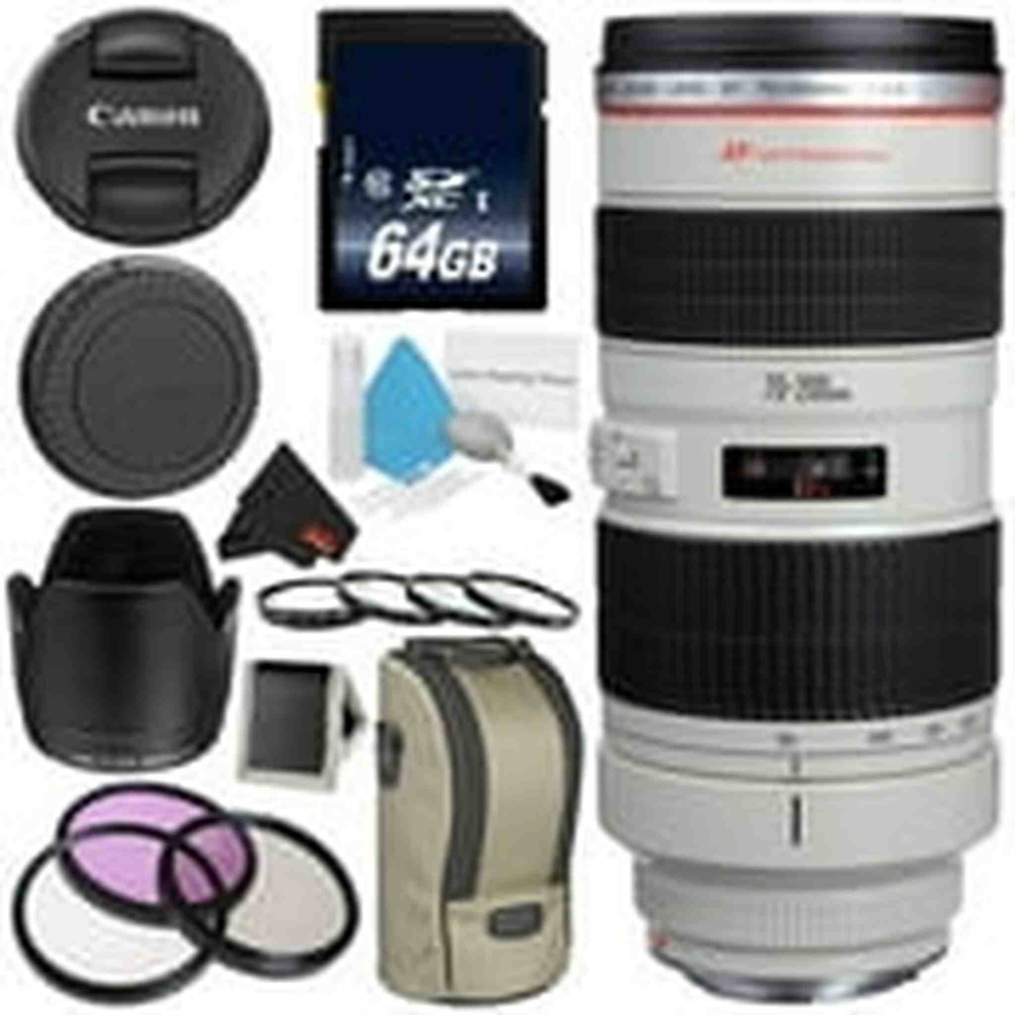 Canon EF 70-200mm f/2.8L USM Telephoto Zoom Lens Bundle for Canon SLR Digital Cameras Intl Model - Pro Canon