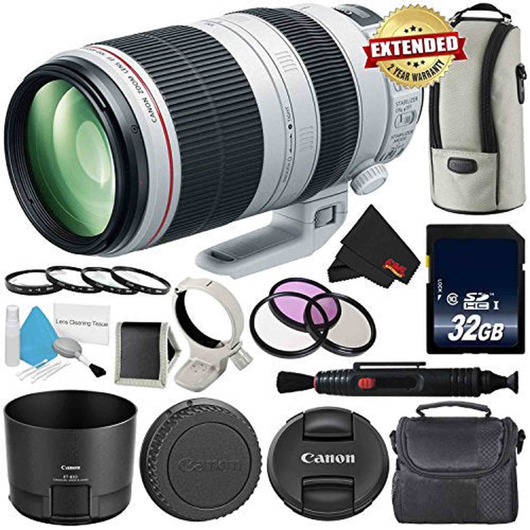 Canon EF 100-400mm f/4.5-5.6L is II USM Lens International Version 9524B002 - Professional Bundle