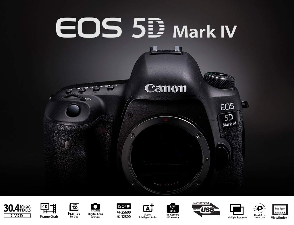 Canon EOS 5D Mark IV DSLR Camera with 24-70mm f/4L Lens International Version - 30.4 Megapixel - 4K Video with Pro Cle Canon