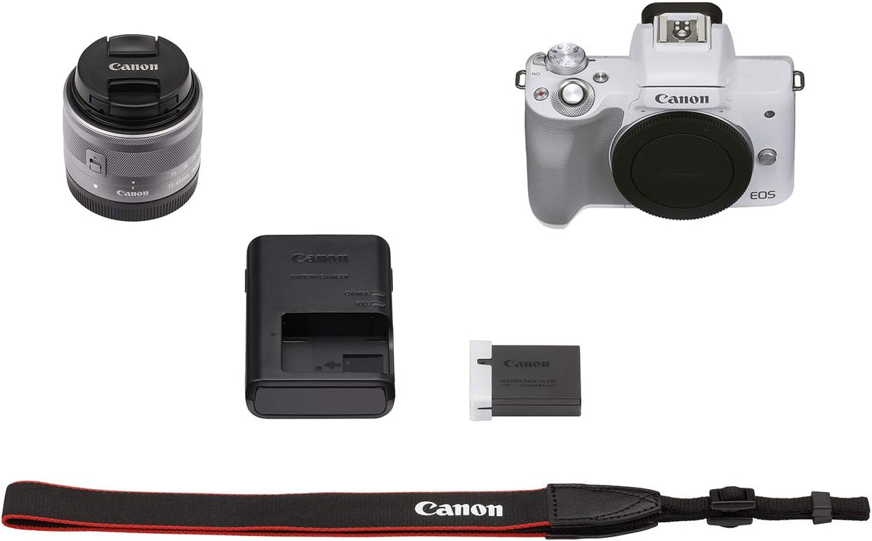 Canon EOS M50 Mark II + EF-M 15-45mm is STM Kit White