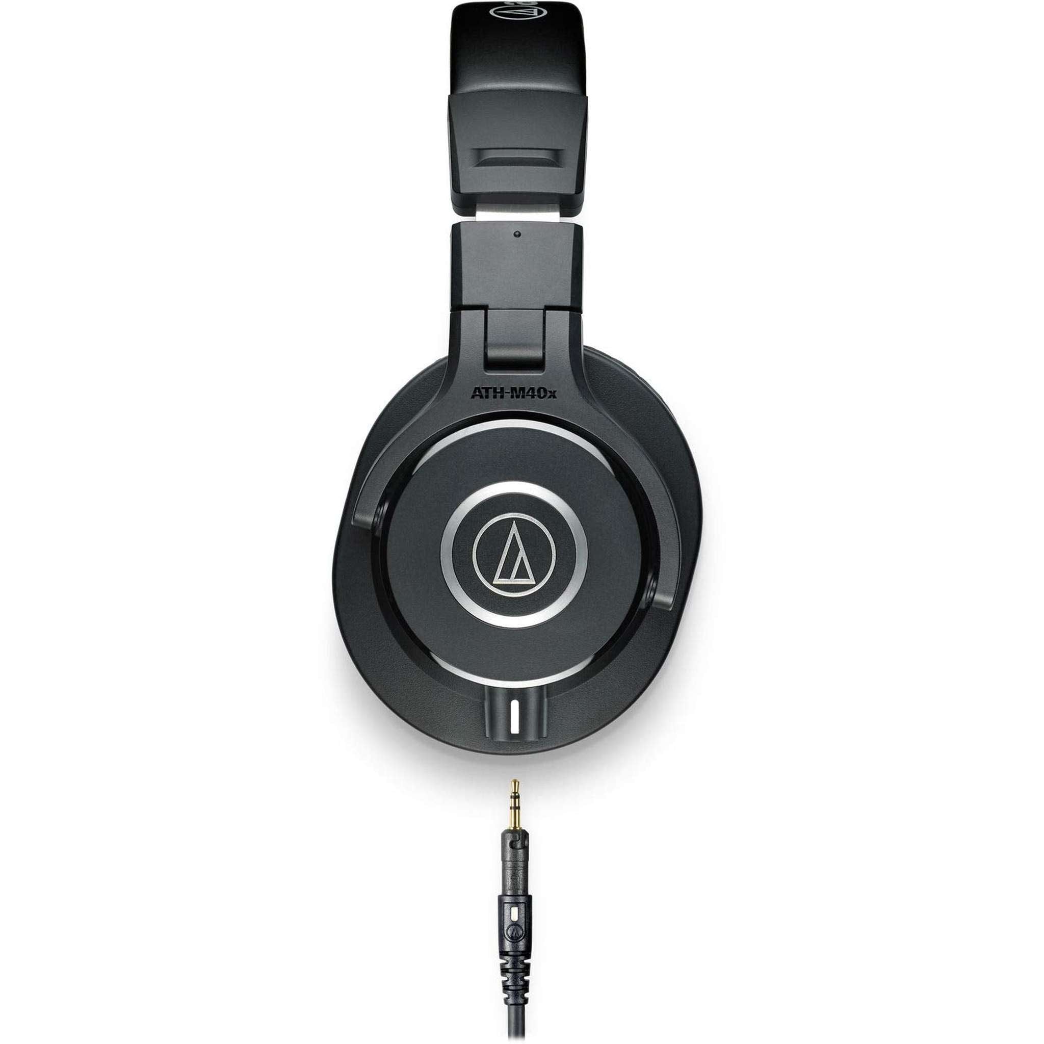 Audio-Technica ATH-M40x Over-Ear Professional Studio Monitor Headphones with 6ave Cleaning Kit, Carrying Case and 1-Year Audio-Technica