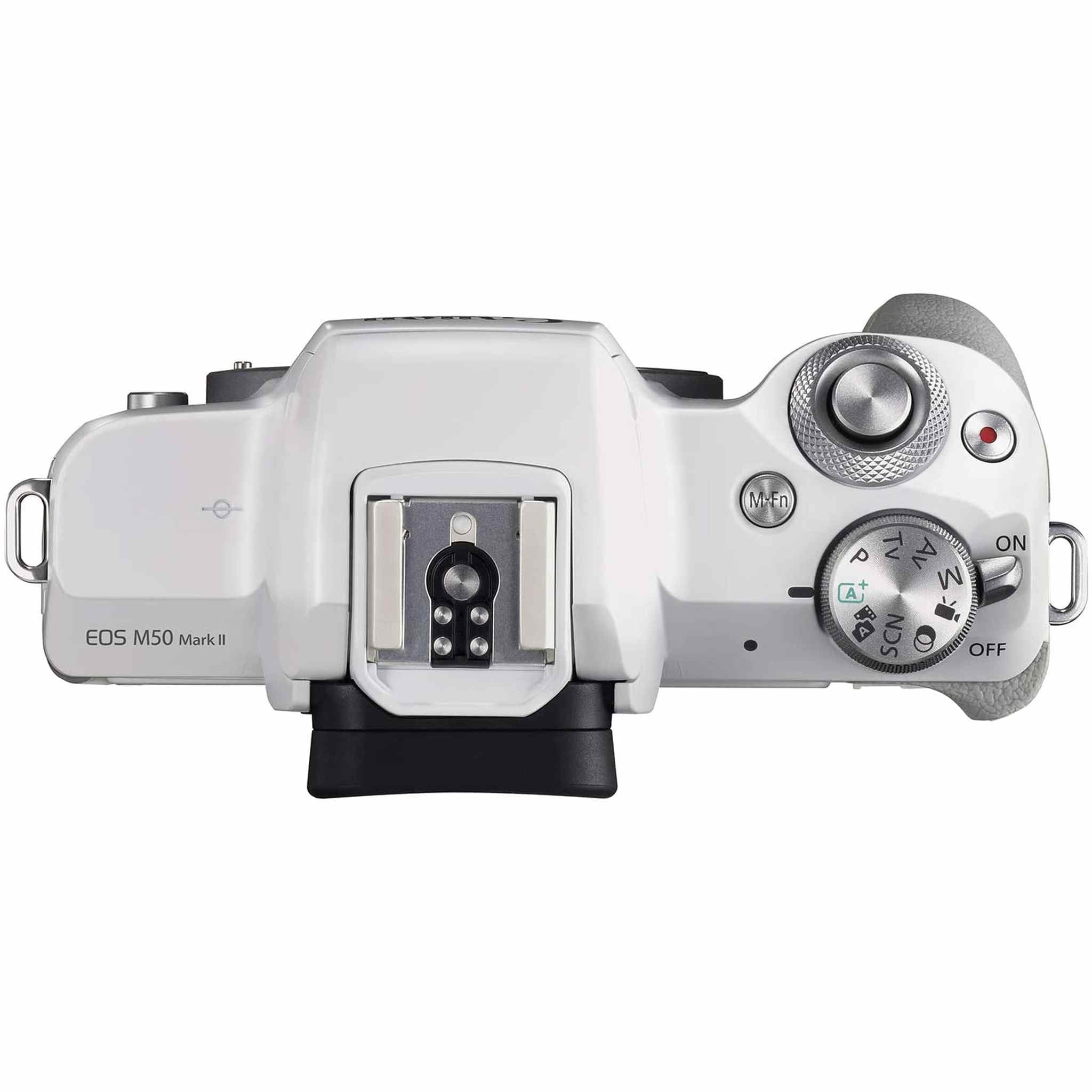 Canon EOS M50 Mark II + EF-M 15-45mm is STM Kit White International Model Canon