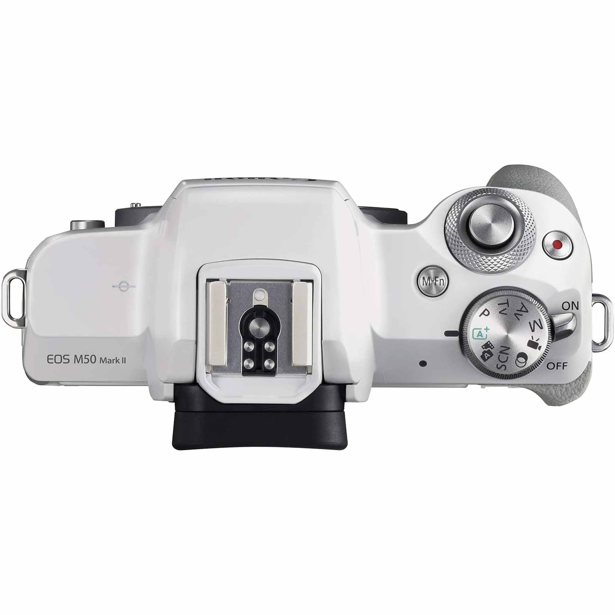 Canon EOS M50 Mark II + EF-M 15-45mm is STM Kit White Canon