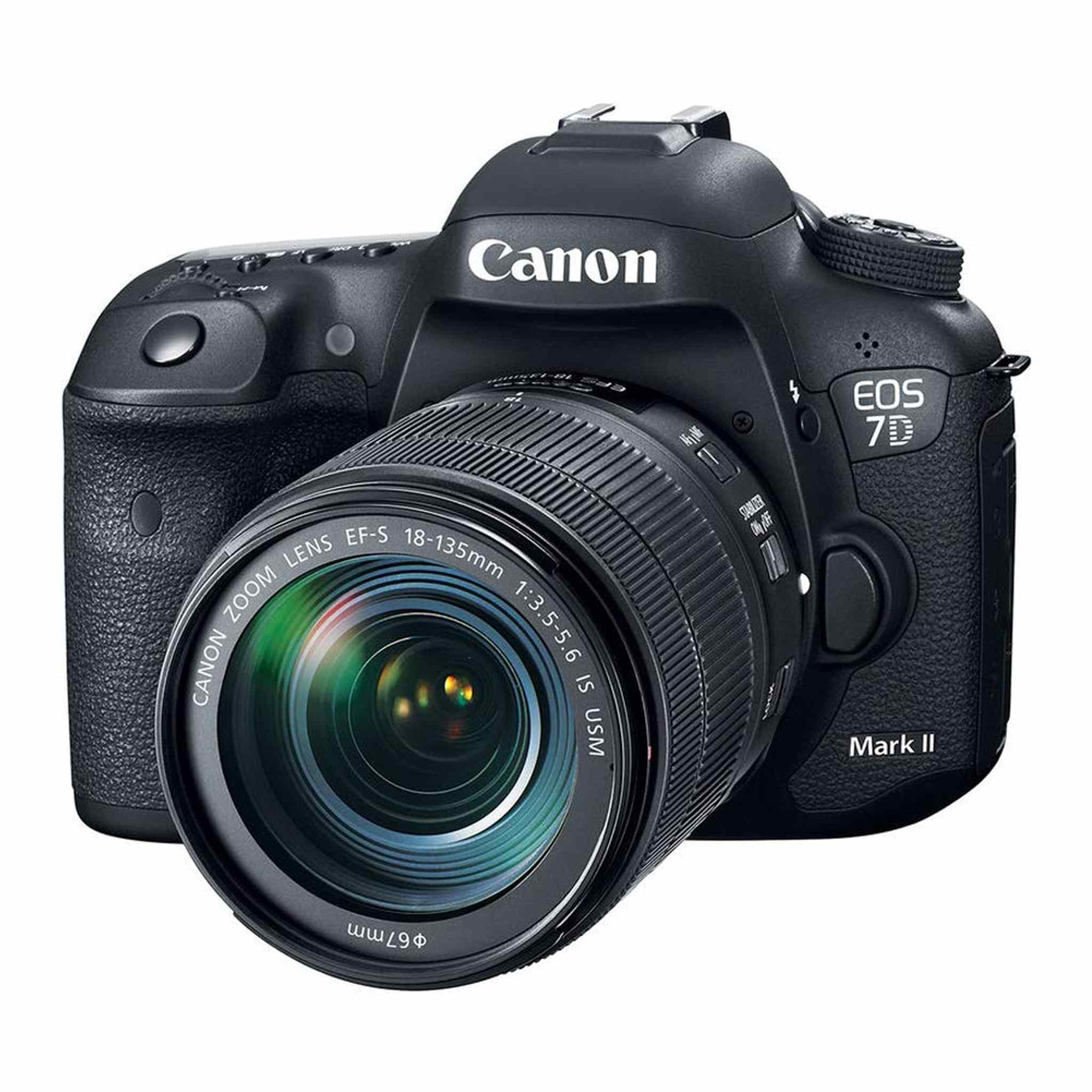 Canon EOS 7D Mark II DSLR Camera with 18-135mm f/3.5-5.6 IS USM Lens -Lens Kit + 20.9 MP + Dual Digic 6 + Full HD + 32 GB Memory Card + Filters + Flash + Camera Bag Canon