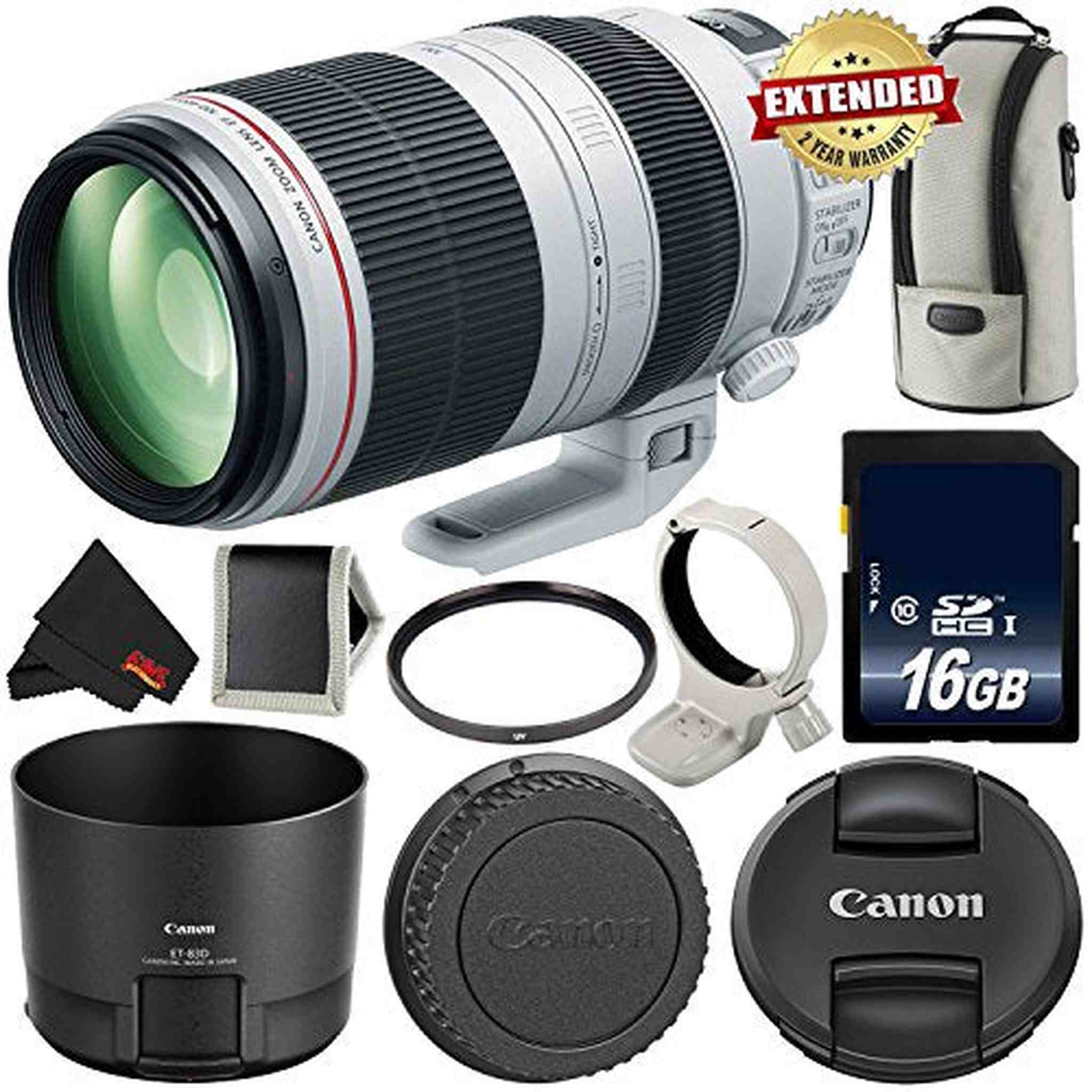 Canon EF 100-400mm f/4.5-5.6L is II USM Lens International Version 9524B002 - Essential Bundle Canon