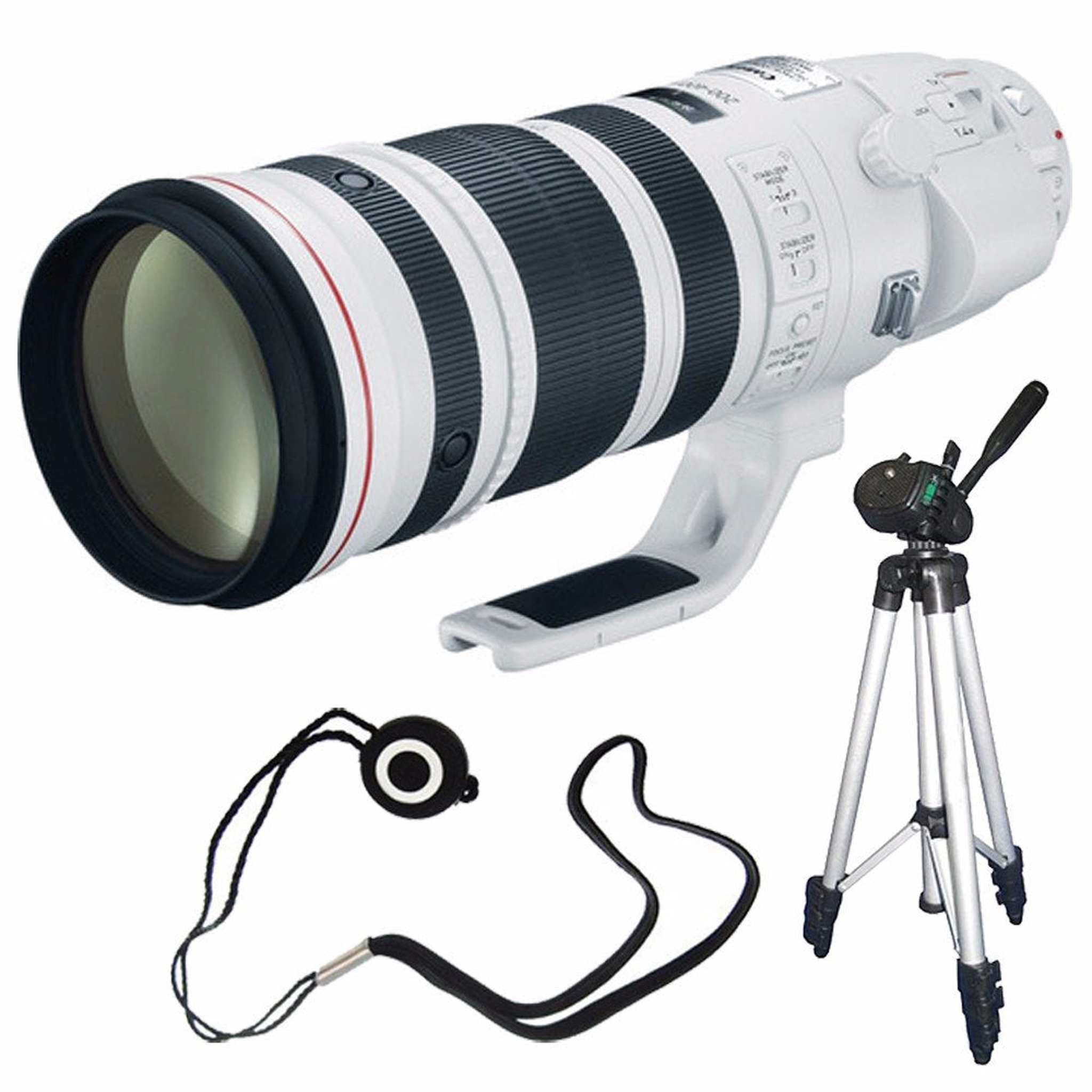 Canon EF 200-400mm f/4L is USM Lens International Model + Lens Cap Keeper + Full Size Tripod Bundle Canon