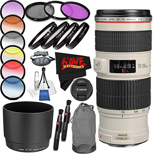 Canon EF 70-200mm f/4L is USM Lens International Version Professional Accessory Combo Canon