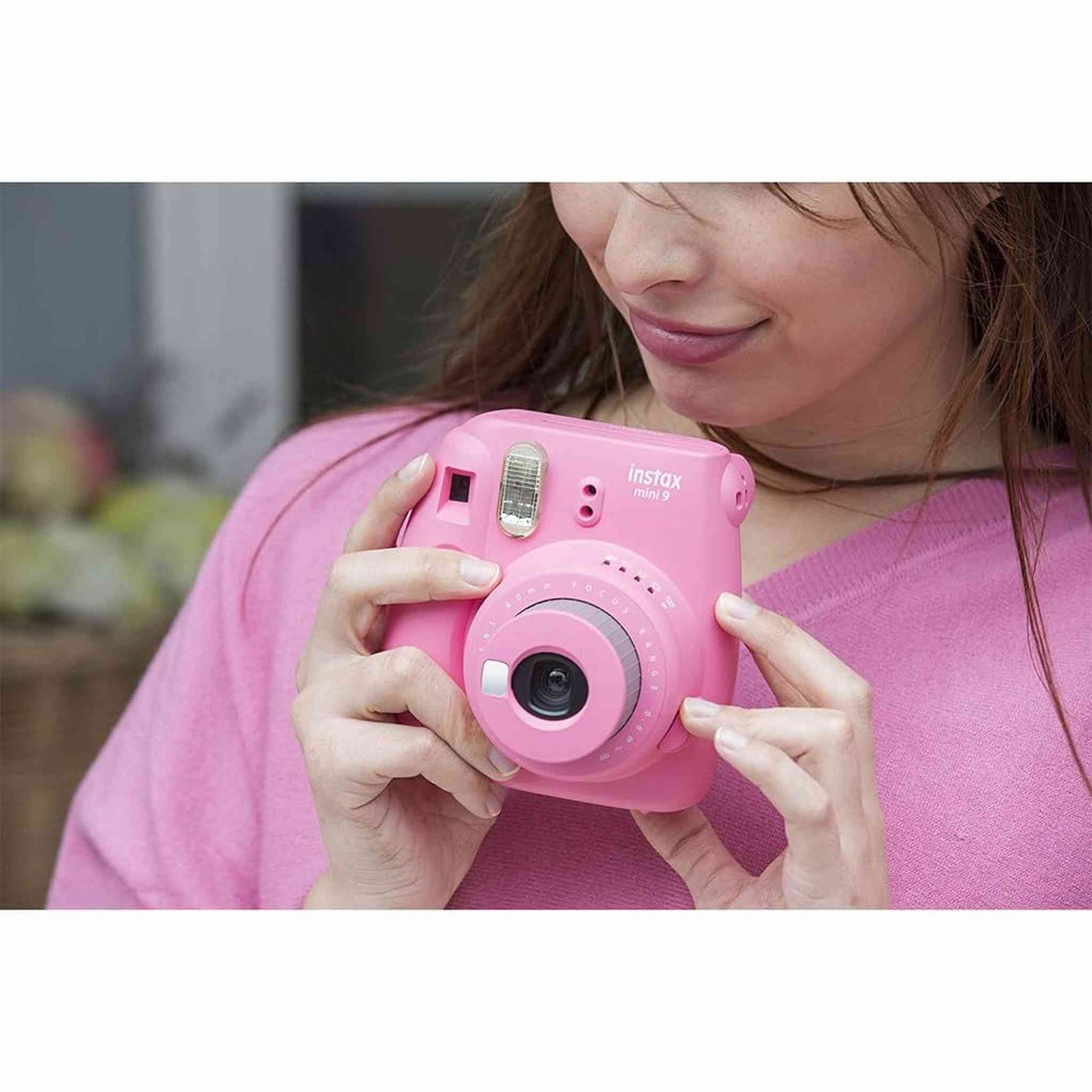 Fujifilm Instax Mini 9 Instant Camera Flaming Pink with 40 Instant Film Photos Fujifilm