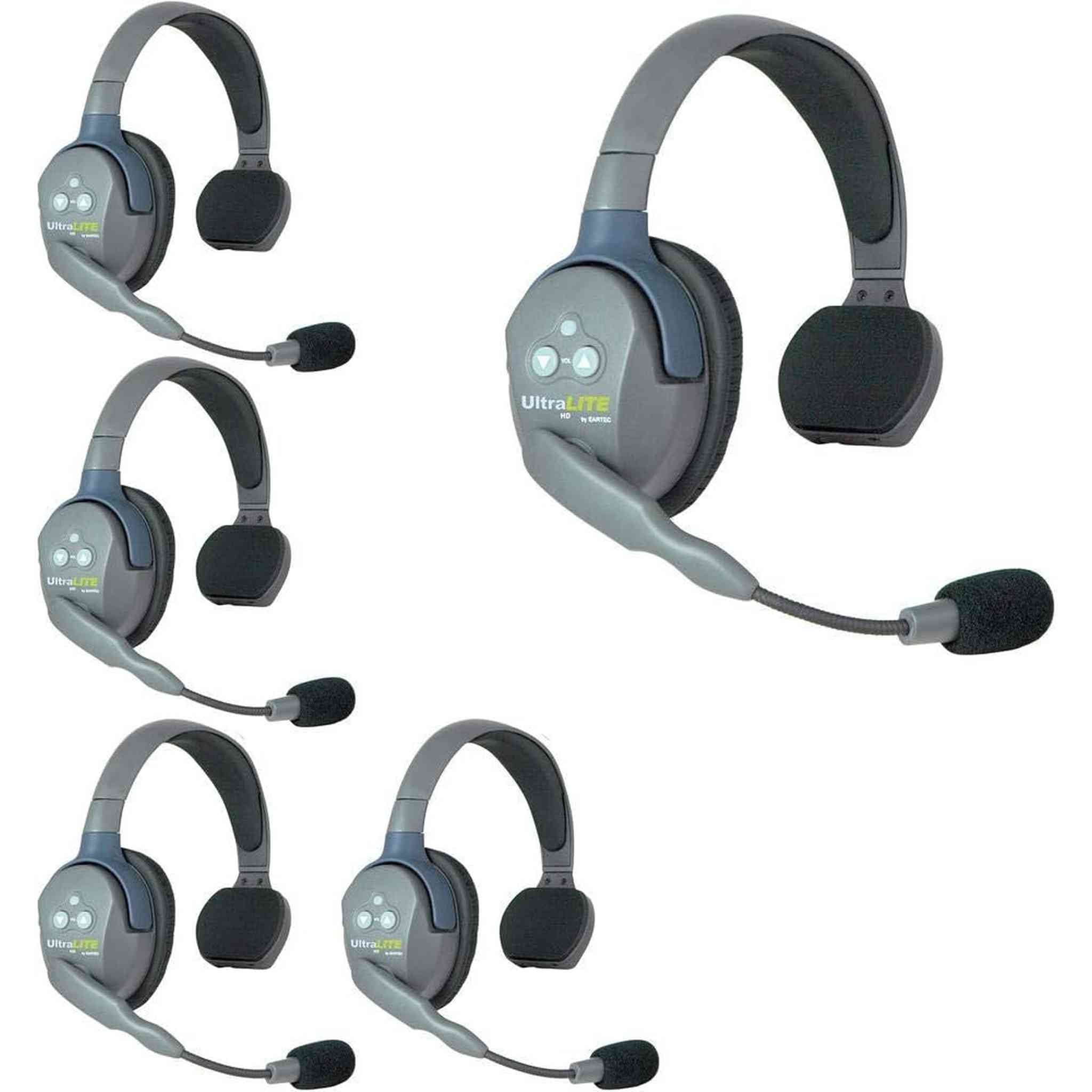 Eartec UL5S UltraLITE 5-Person Headset System USA Bundle Eartec