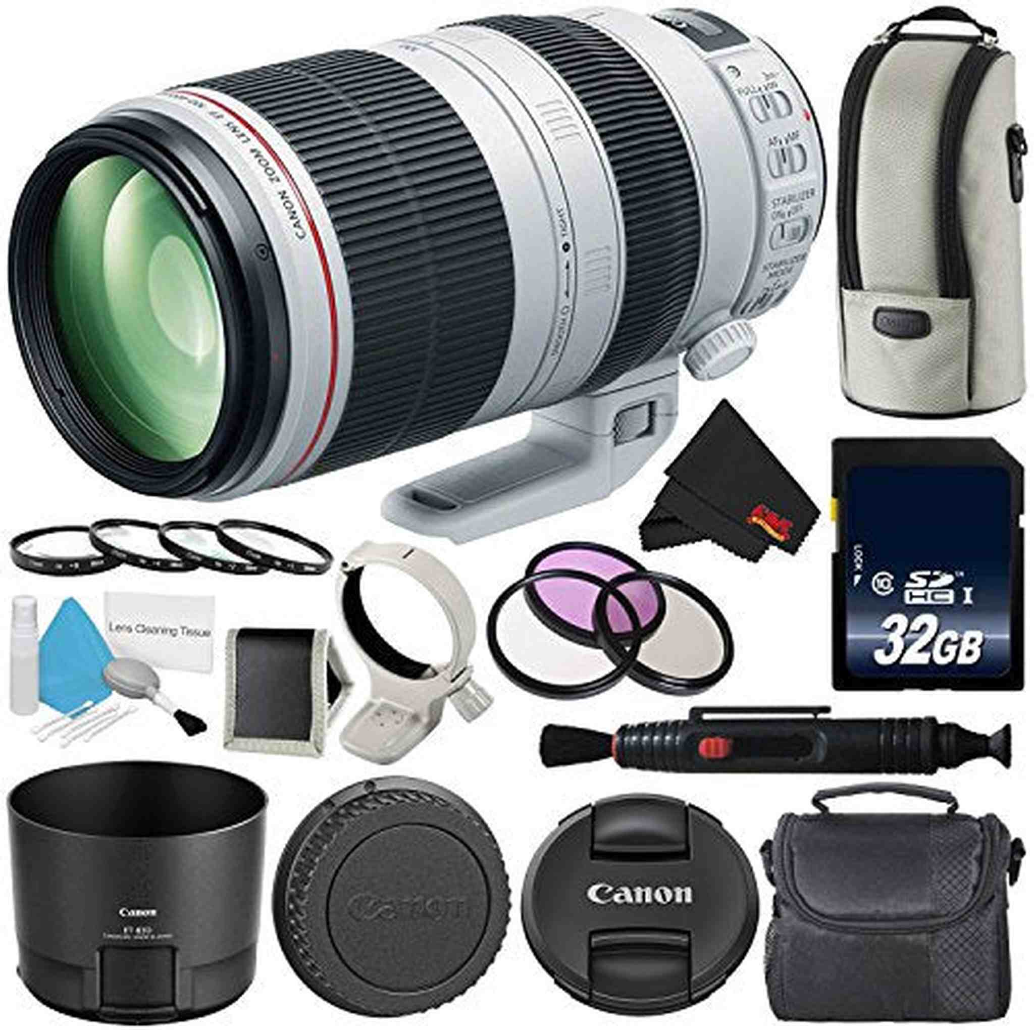 Canon EF 100-400mm f/4.5-5.6L is II USM Lens International Version Professional Bundle