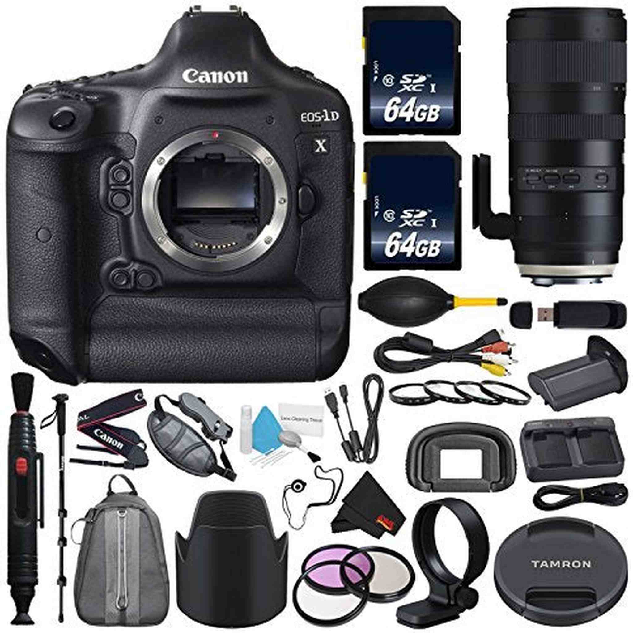 6Ave Canon EOS-1D X DSLR Camera International Version No Warranty + Tamron SP 70-200mm f/2.8 Di VC USD G2 Lens Canon E Canon