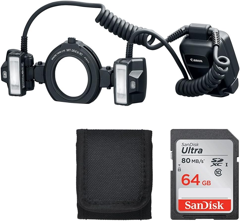 Canon MT-26EX-RT Macro Twin Lite 2398C002 Value Bundle with 64GB Memory Card Canon