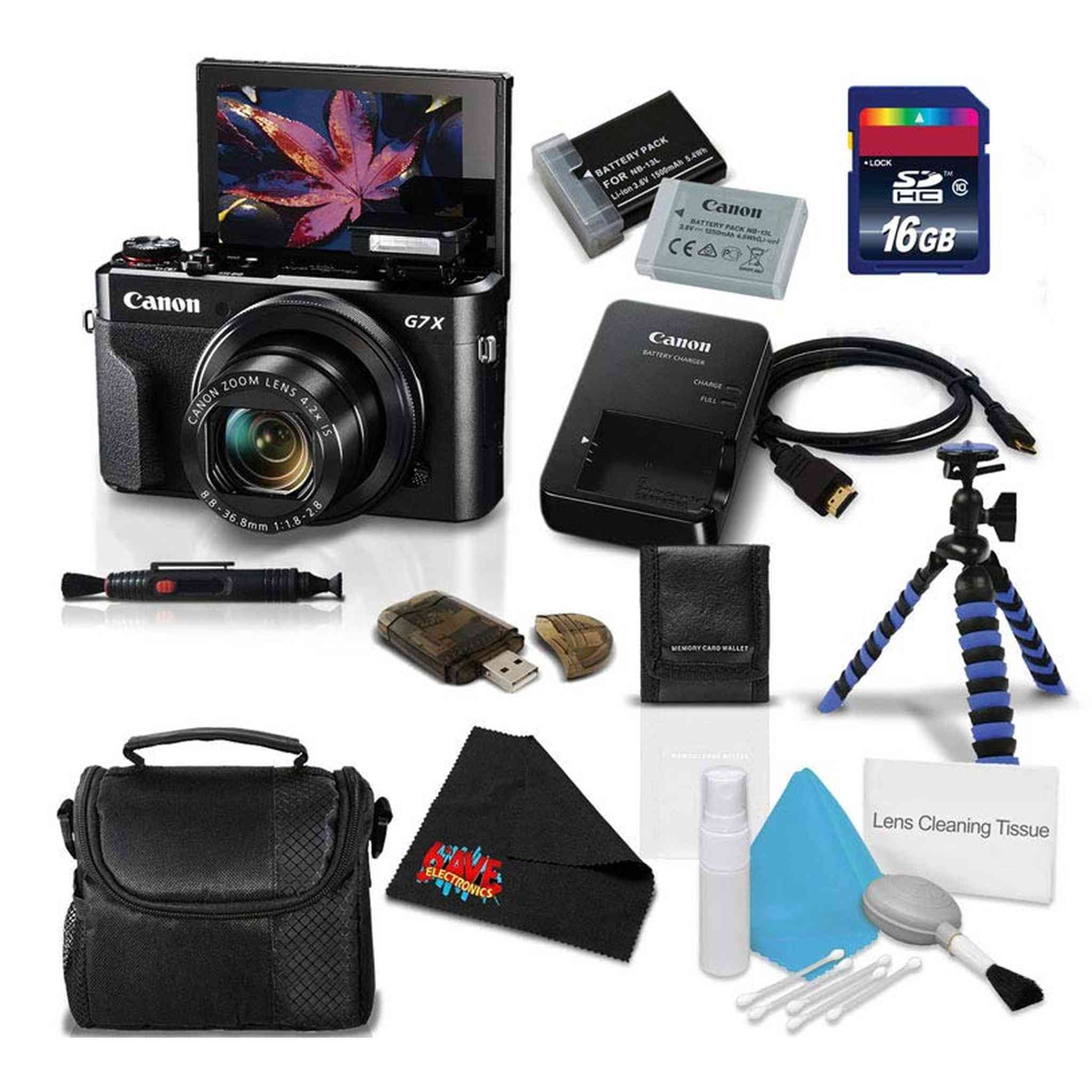 Canon PowerShot G7 X Mark II Digital Camera 1066C001 International Model Bundle with 16GB Memory Card + More Canon