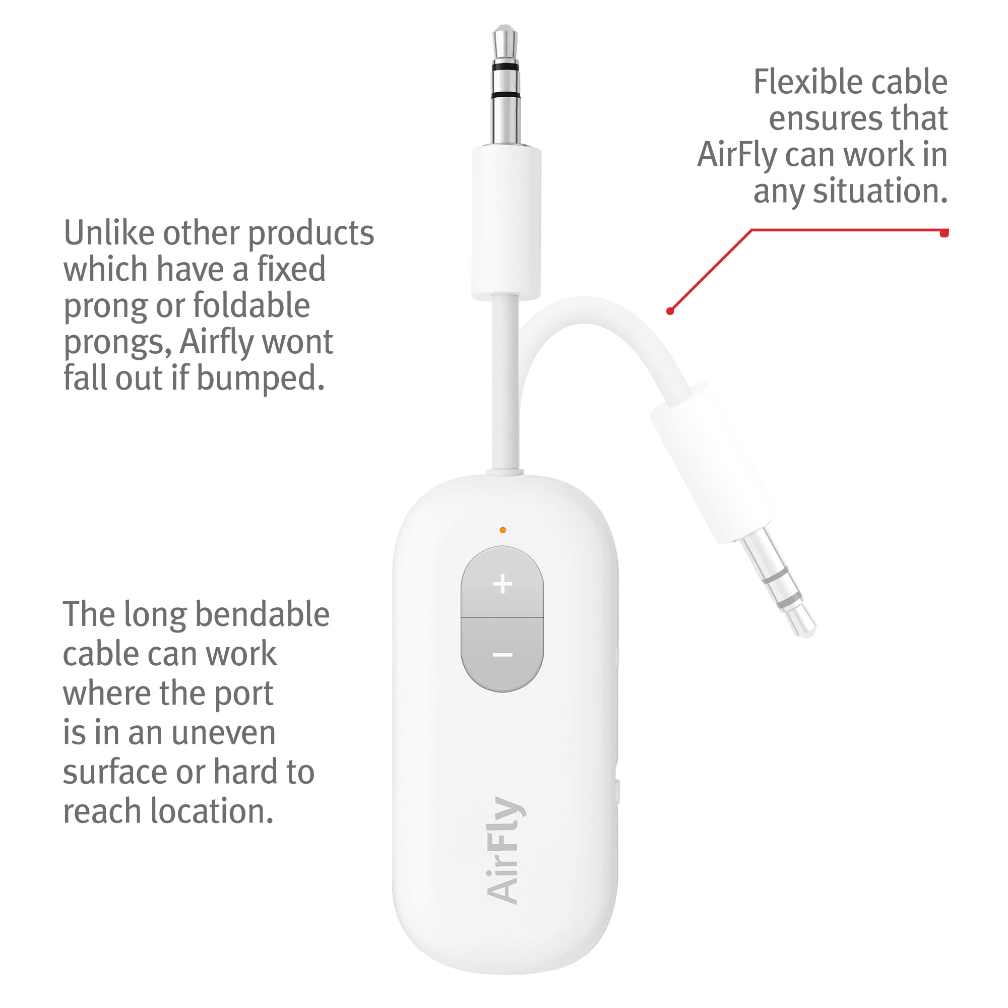 Twelve South AirFly SE, Bluetooth Wireless Audio Transmitter for AirPods/Wireless or Noise-Cancelling Headphones Use with Any 3.5 mm Audio Jack on Airplanes, Gym Equipment or iPad/Tablets Twelve South