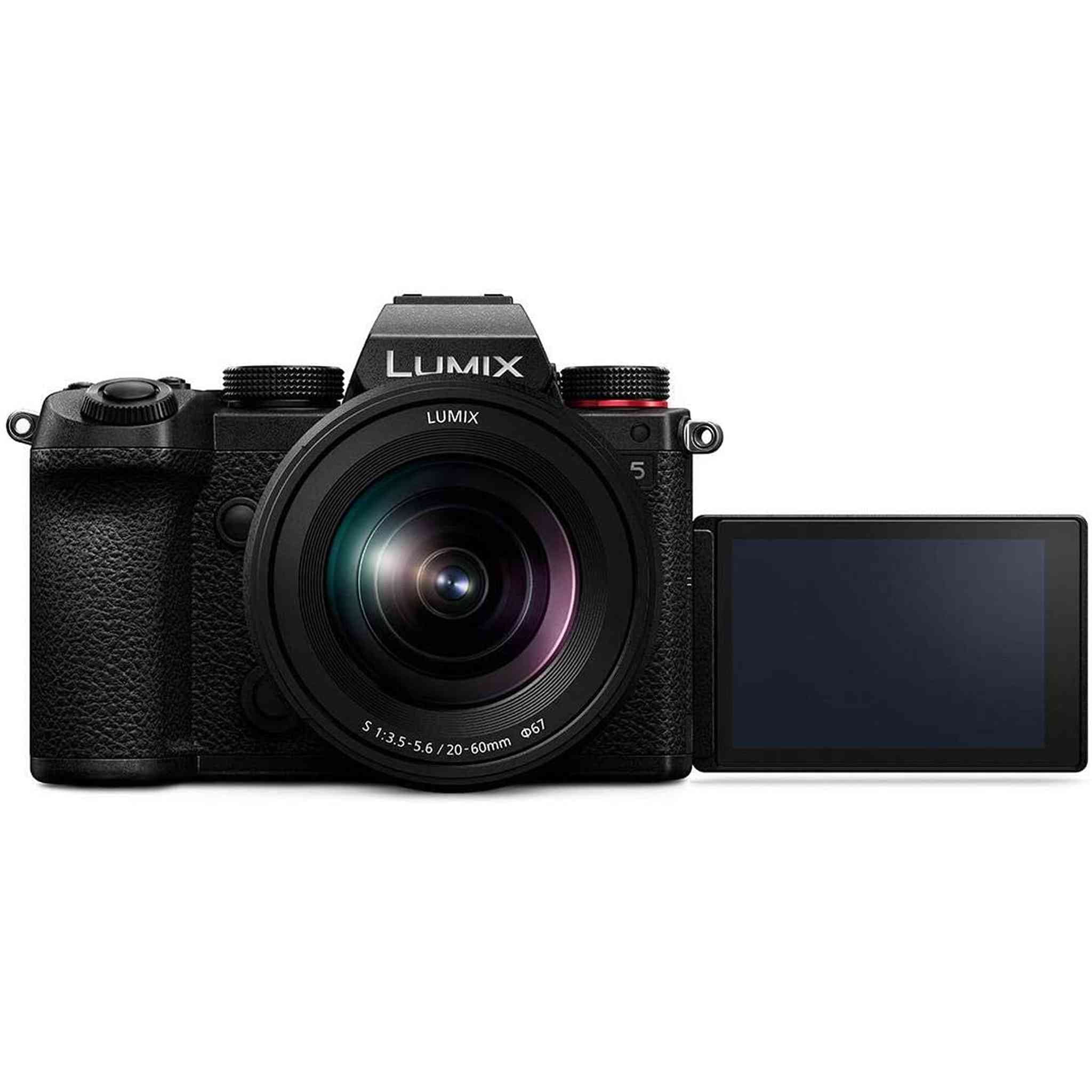 Panasonic Lumix DC-S5 Mirrorless Digital Camera with Lumix S 20-60mm f/3.5-5.6 L-Mount Lens DMW-BGS5 Battery Grip Panasonic