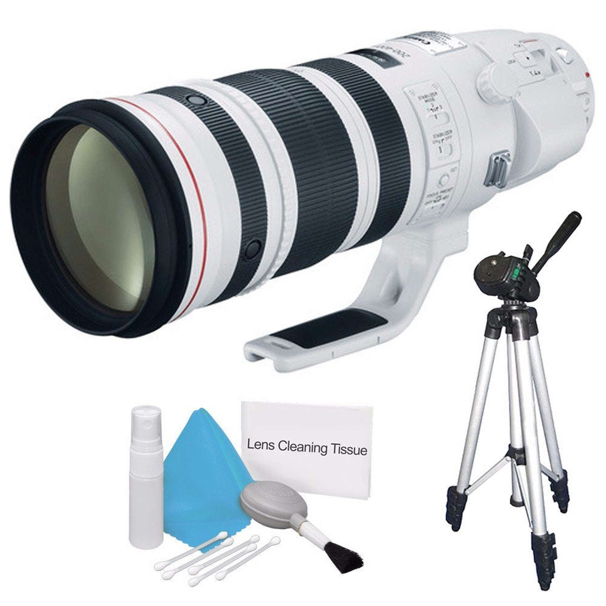 Canon EF 200-400mm f/4L is USM Lens International Model + Deluxe Cleaning Kit + Full Size Tripod Bundle Canon