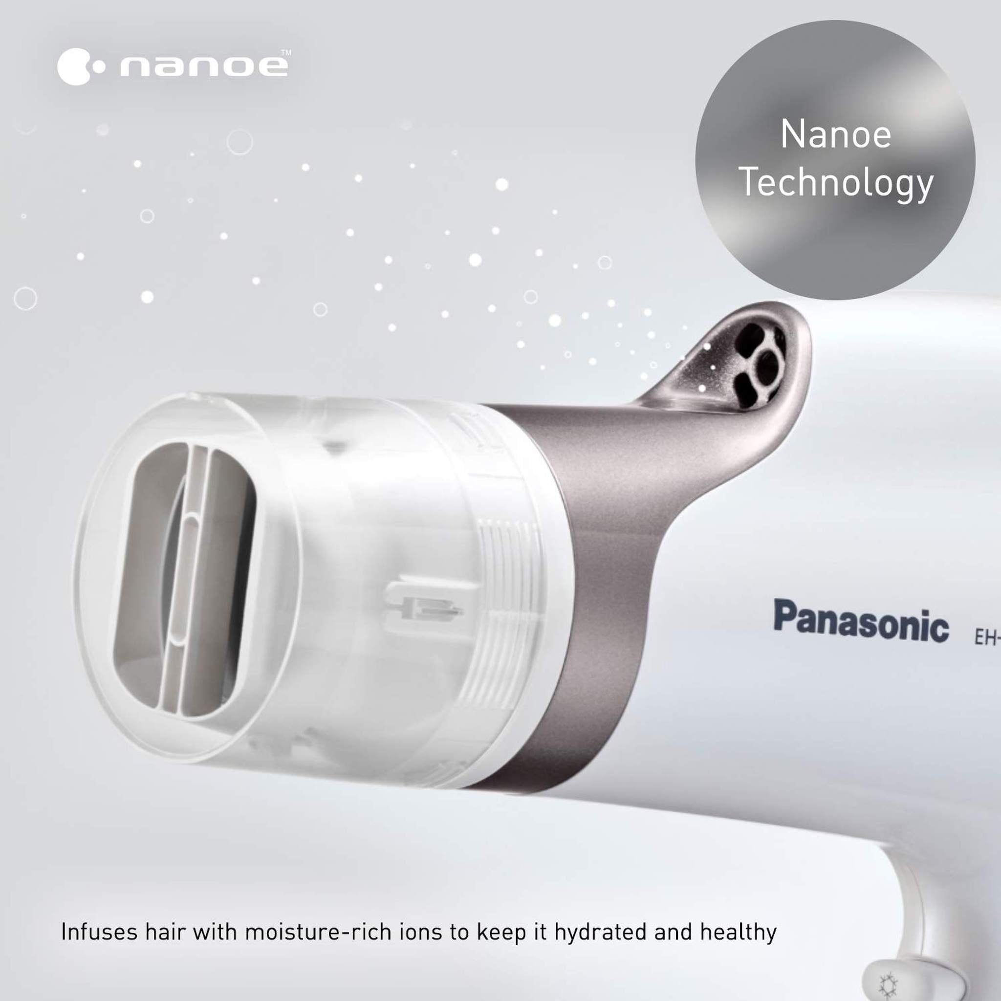 Panasonic EH-NA67-W Nanoe Salon Hair Dryer with Oscillating QuickDry Nozzle White Panasonic