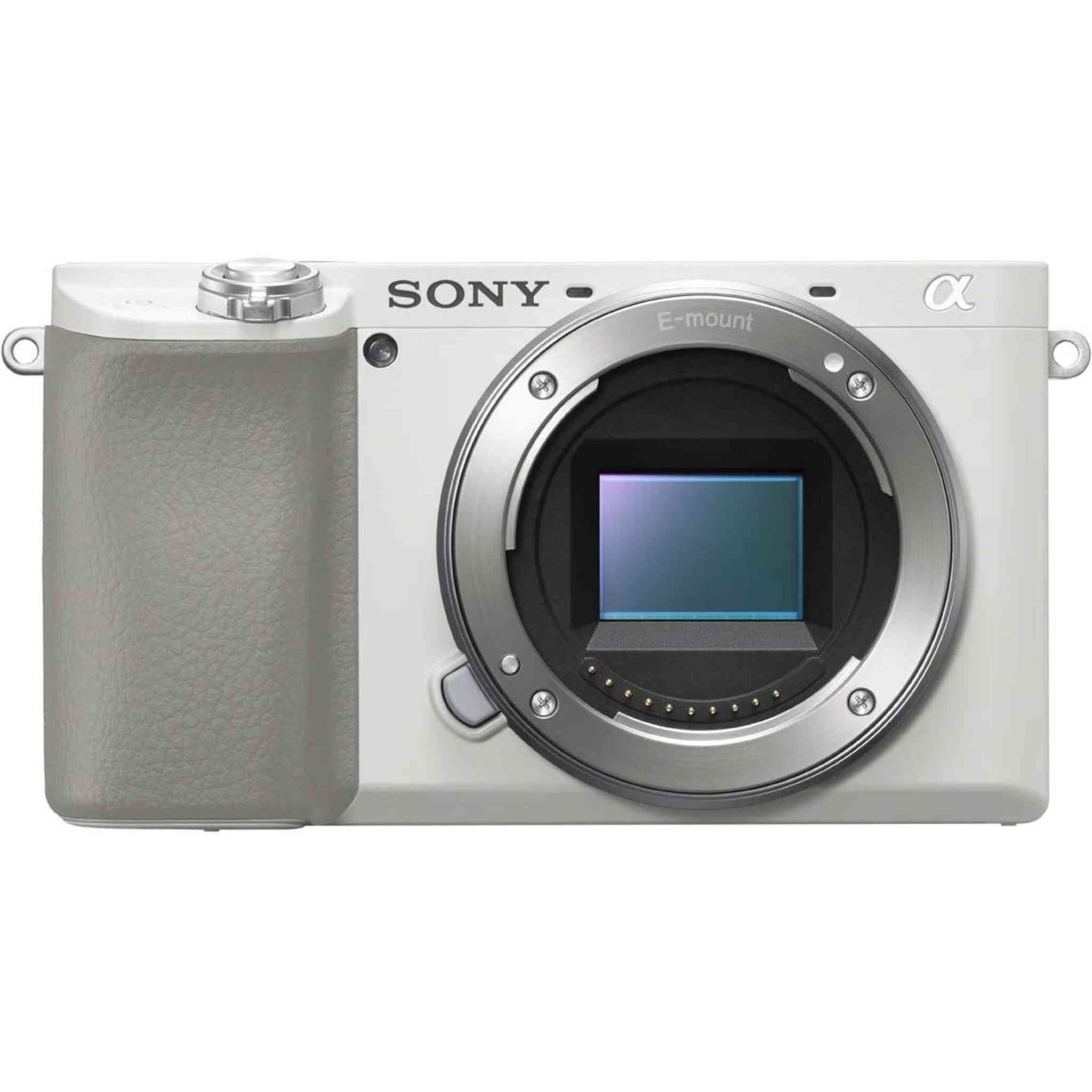 Sony Alpha a6100 24.2MP Mirrorless Camera - White with 16-50mm and 55-210mm Lens Sony