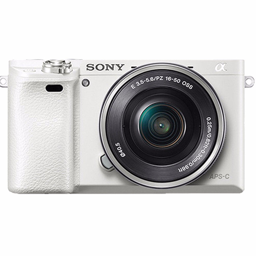 Sony Alpha a6000 Mirrorless Digital Camera with 16-50mm Lens White + Battery + Charger + 32GB Bundle 5 - International Sony