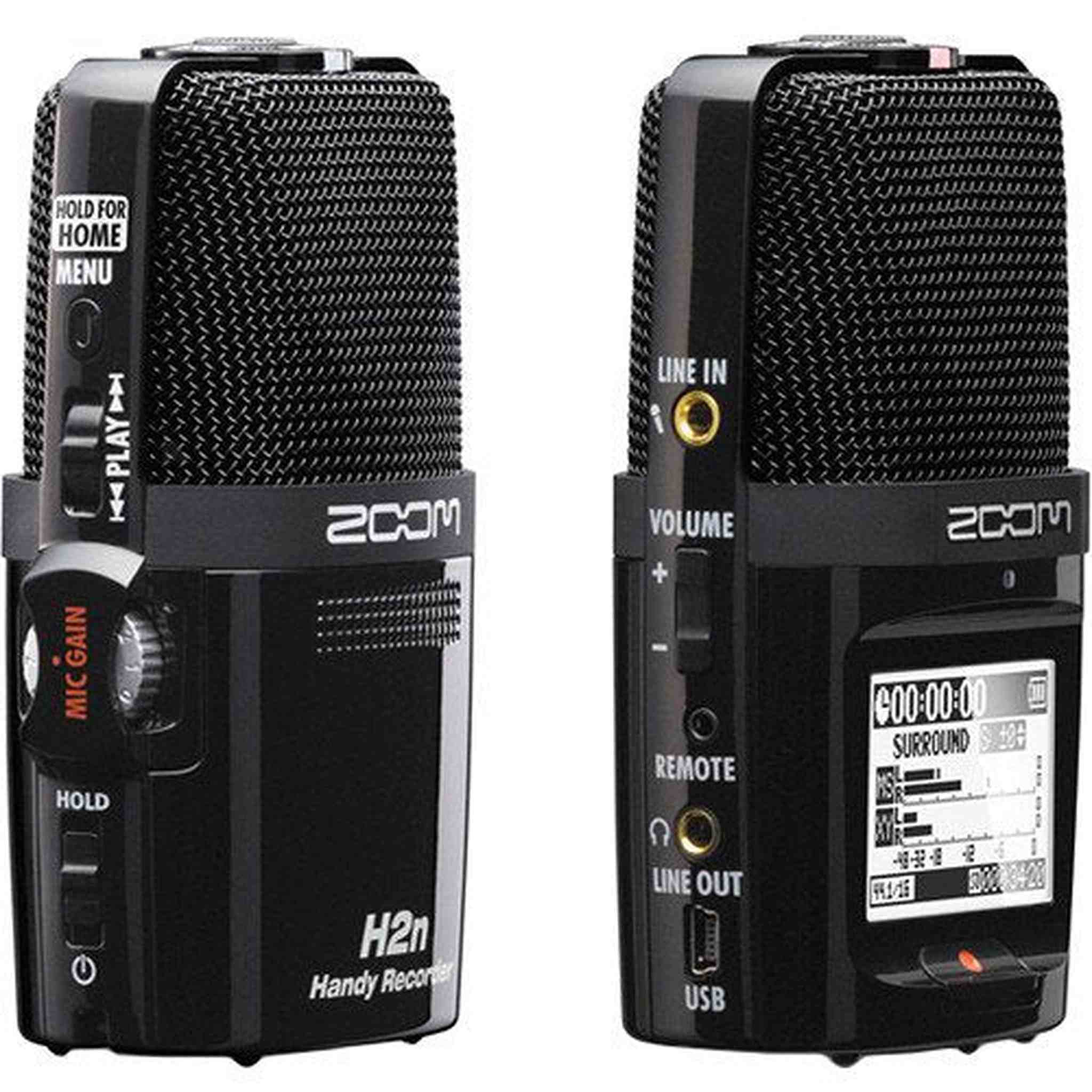 Zoom H2n Stereo/Surround-Sound Portable Recorder, 5 Built-In Microphones, X/Y, Mid-Side, Surround Sound, Ambisonics Mode, Records to SD Card, For Recording Music, Audio for Video, and Interviews Zoom