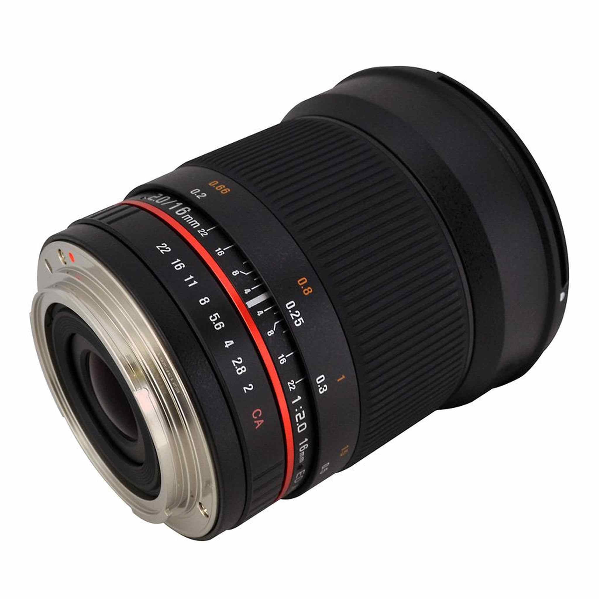 Rokinon 16M-FX 16mm f/2.0 Aspherical Wide Fixed Angle Lens for Fuji X Rokinon