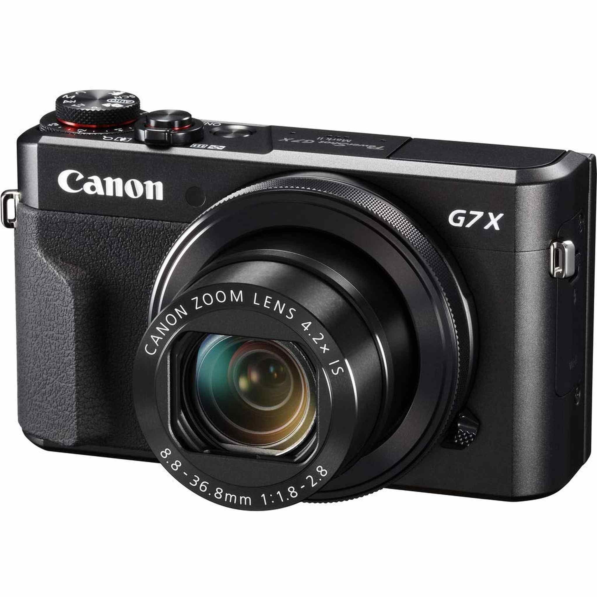 Canon PowerShot G7 X Mark II Point and Shoot Digital Camera + Extra Battery + Digital Flash + Camera Case + 64GB Class 1 Card Professional Bundle Canon