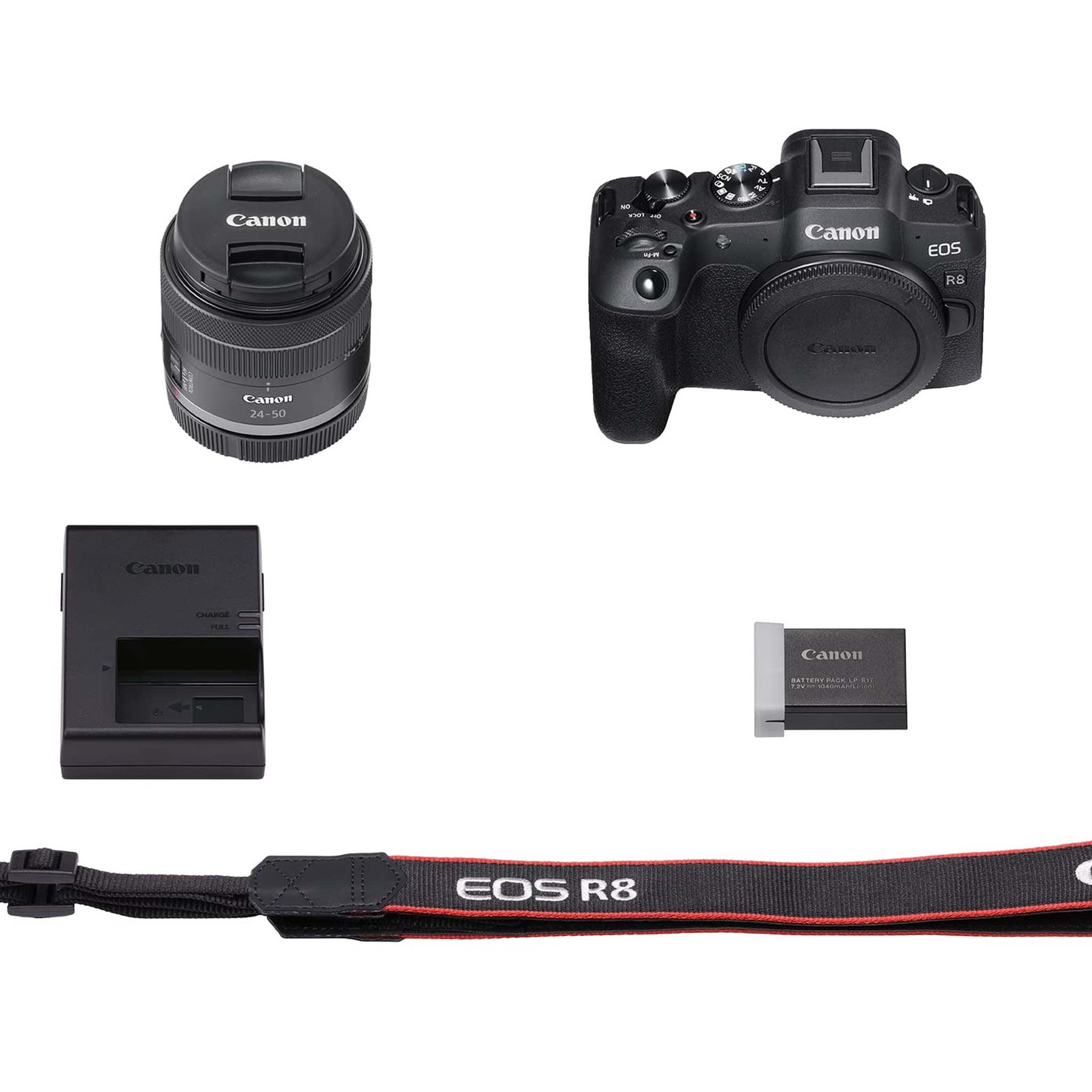 Canon EOS R8 Full-Frame Mirrorless Camera w/RF24-50mm F4.5-6.3 is STM Lens, 24.2 MP, 4K Video, DIGIC X Image Processor, Subject Detection & Tracking, Compact, Smartphone Connection, Content Creator Canon