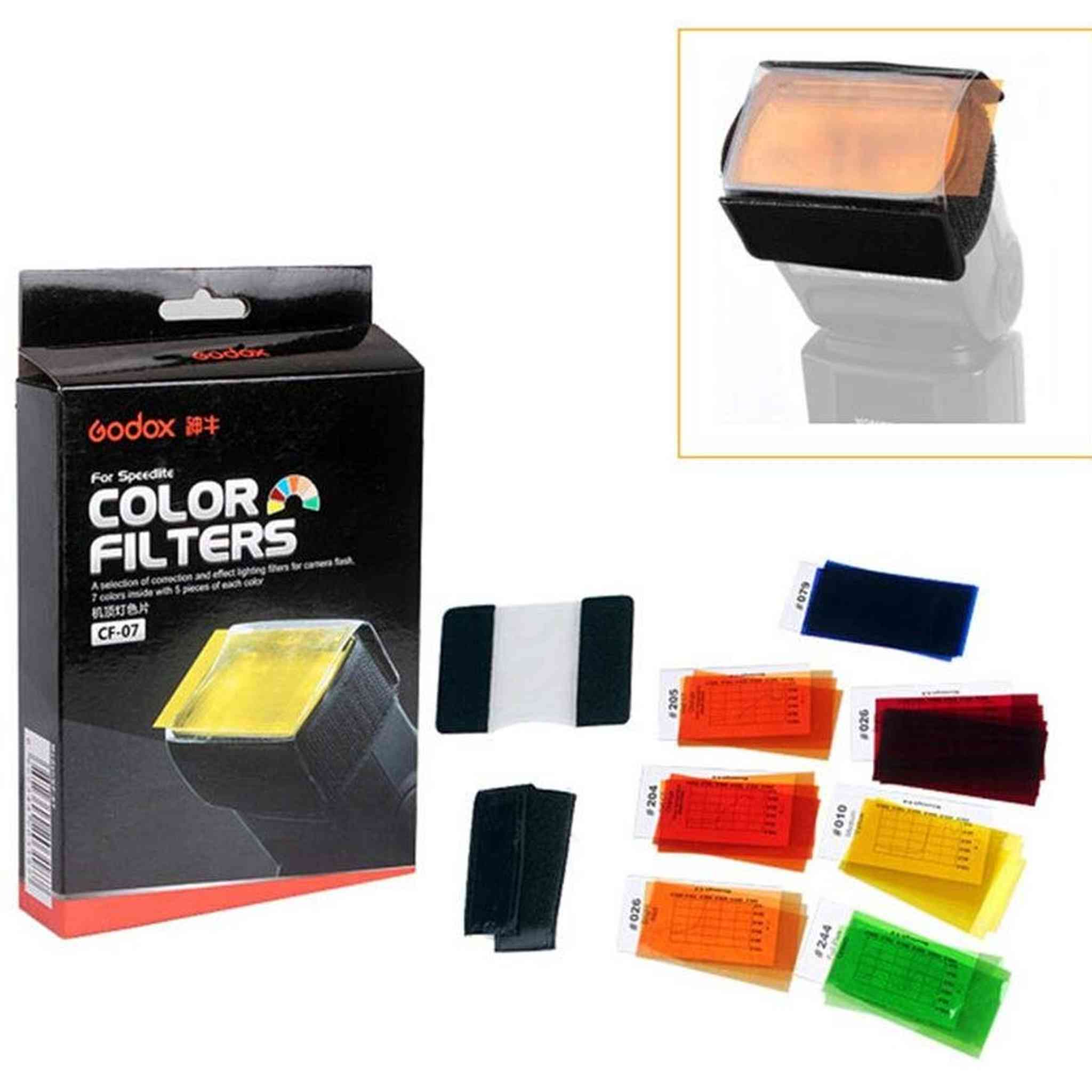 Godox CF-07 7 Color Universal Speedlite Filters Kit For Flash Photography Godox